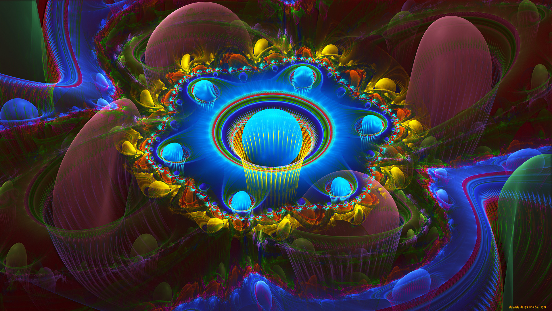 3д, графика, fractal, фракталы, цвета, узор