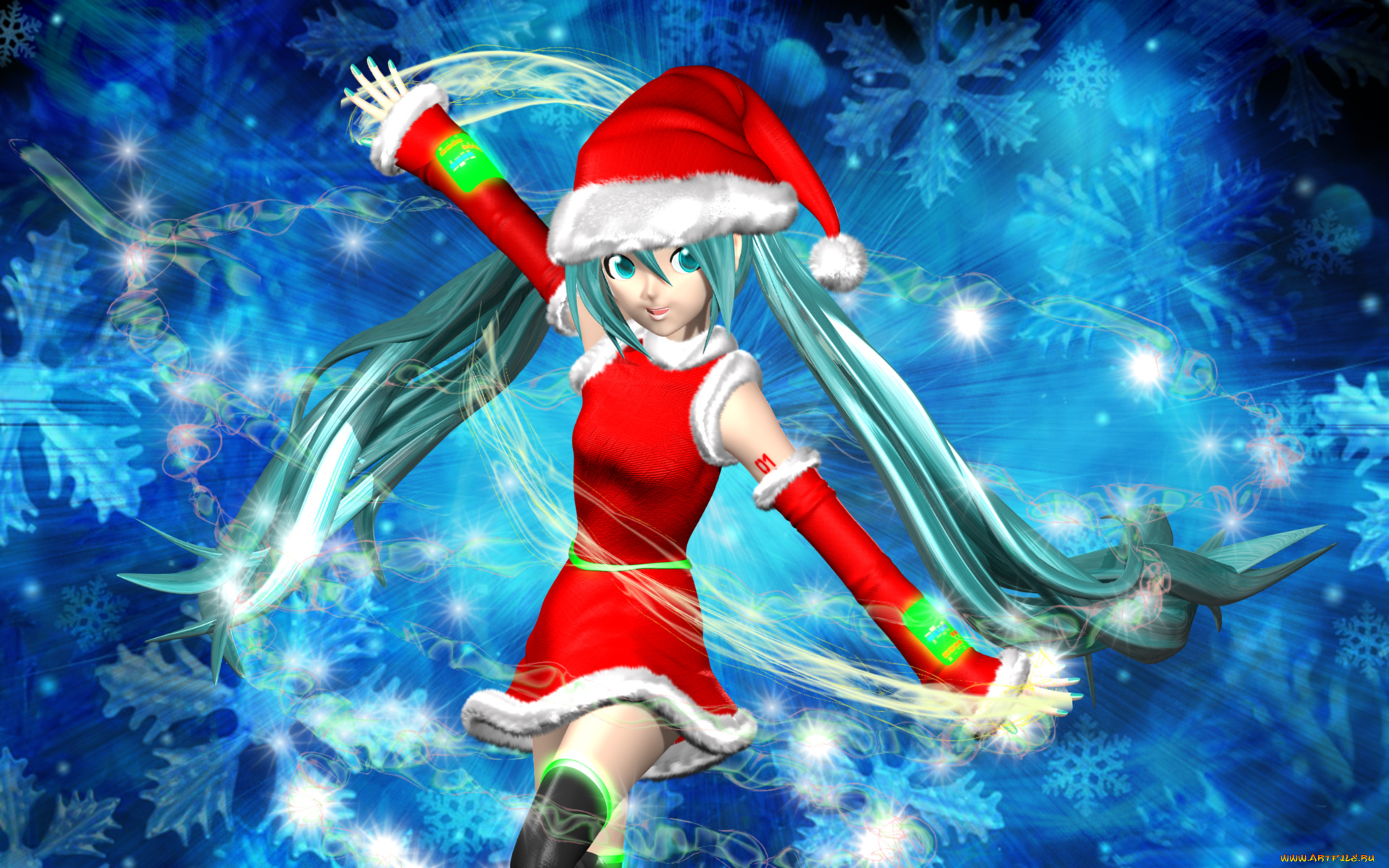 3д, графика, anime, аниме, снегурочка, vocaloid