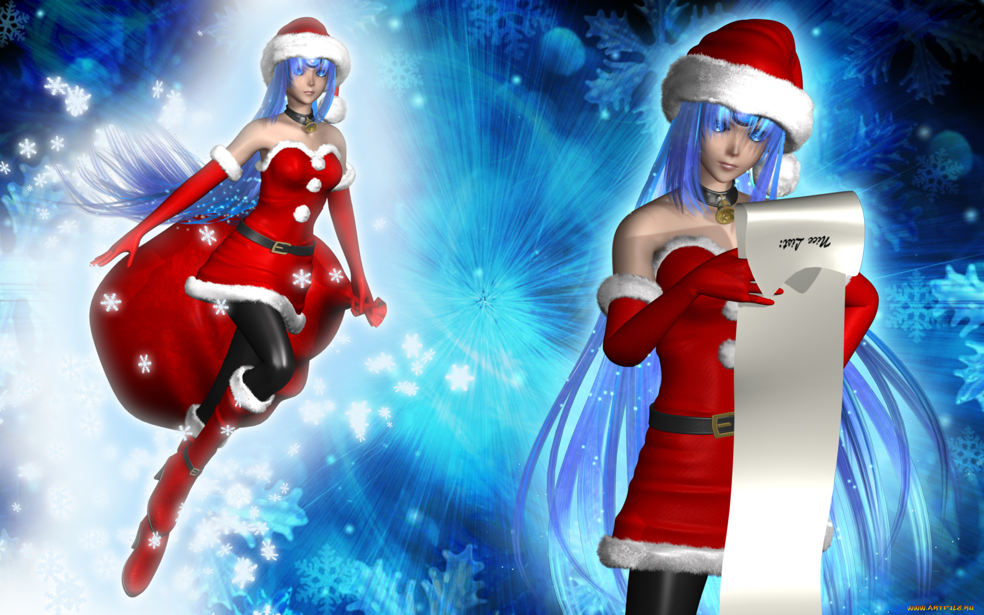 3д, графика, anime, аниме, vocaloid, снегурочки