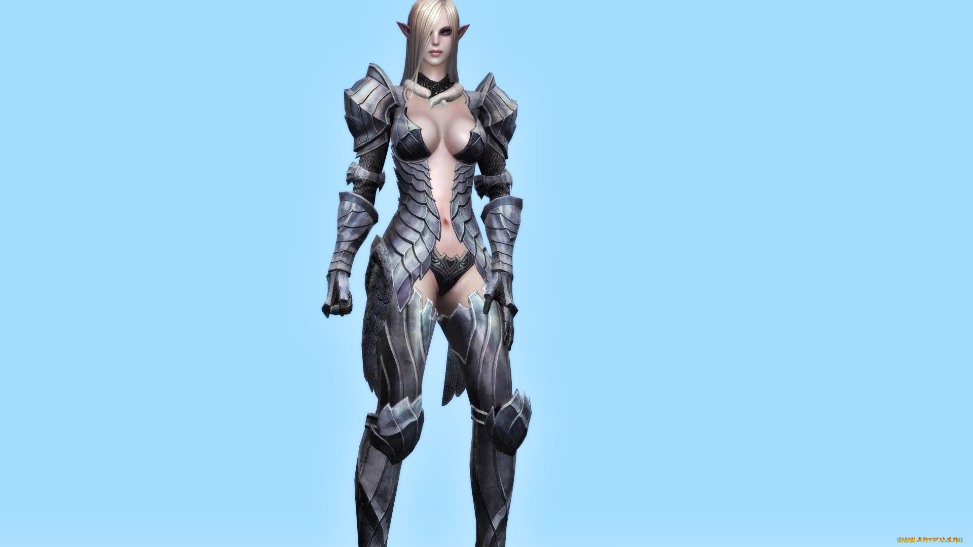 3д, графика, эльфы, , elves, доспехи, взгляд, эльфийка