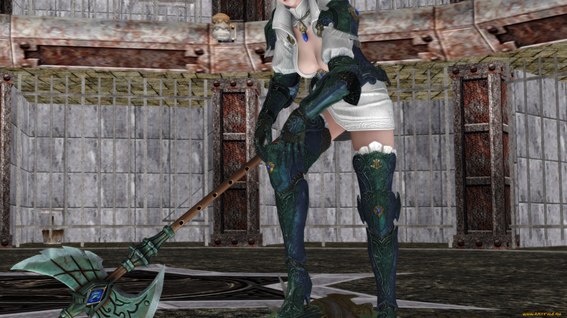 3д, графика, эльфы, , elves, взгляд, оружие, эльфийка