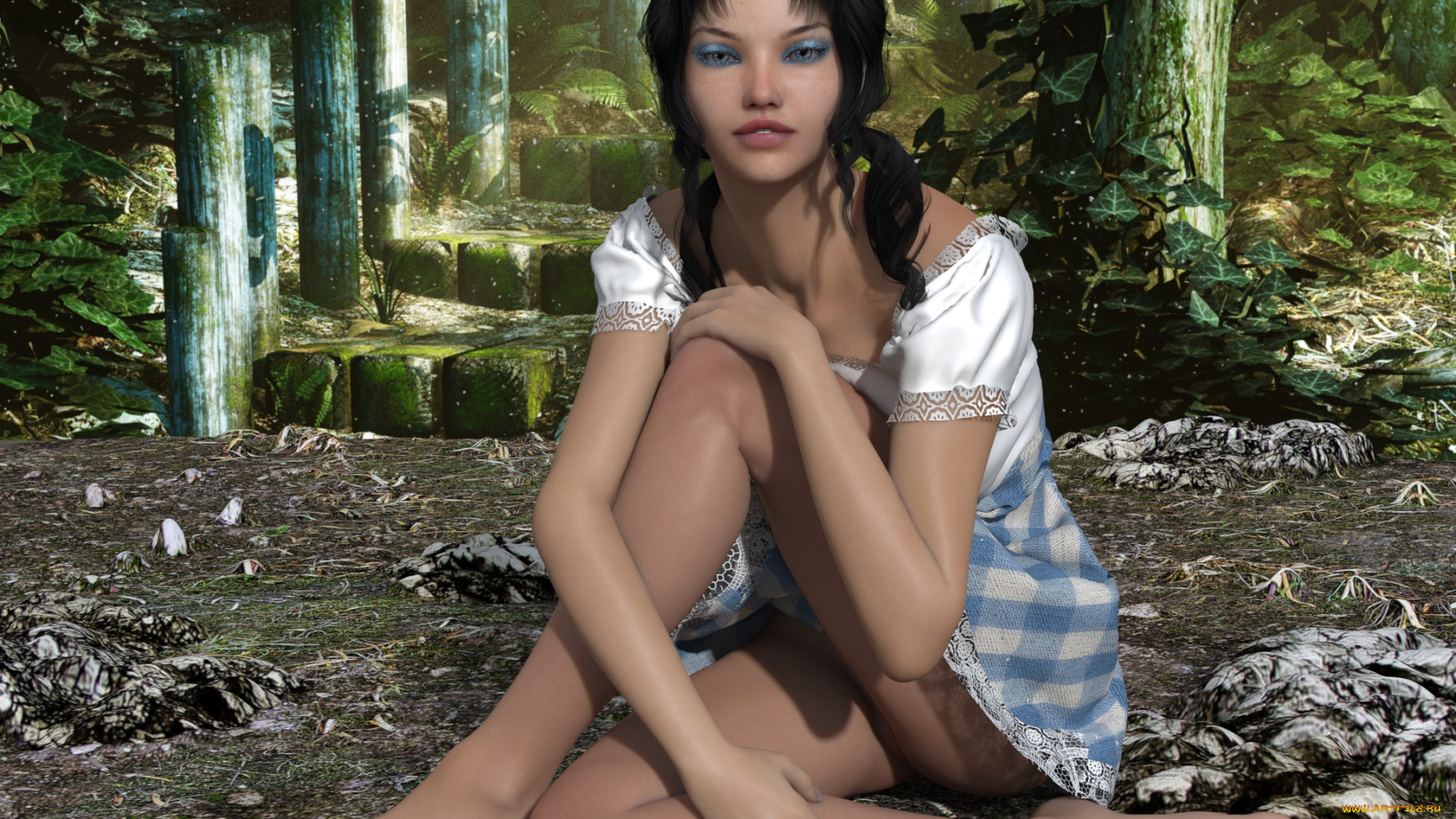 3д, графика, люди, , people, девушка, взгляд