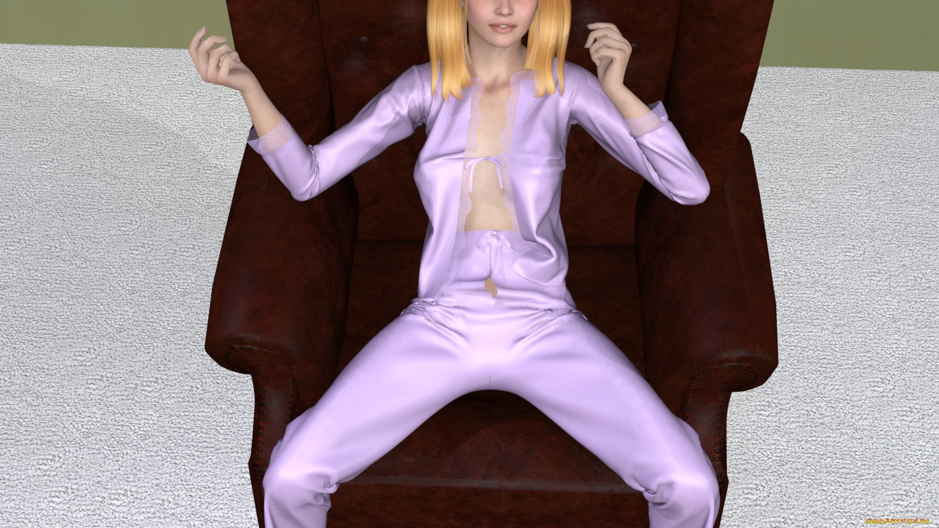 3д, графика, люди, , people, кресло, взгляд, девушка, блондинка