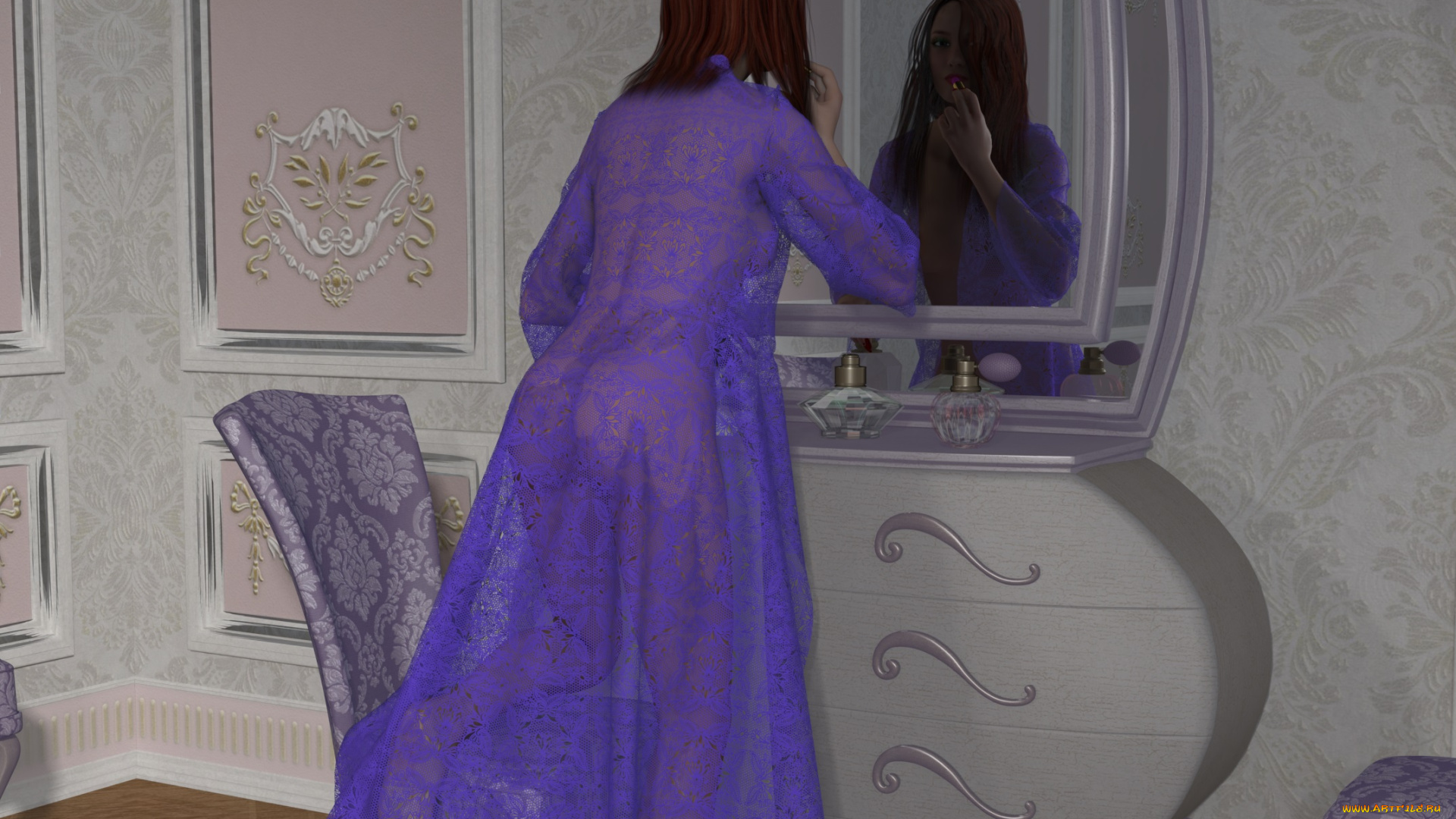 3д, графика, люди, , people, зеркало, взгляд, девушка