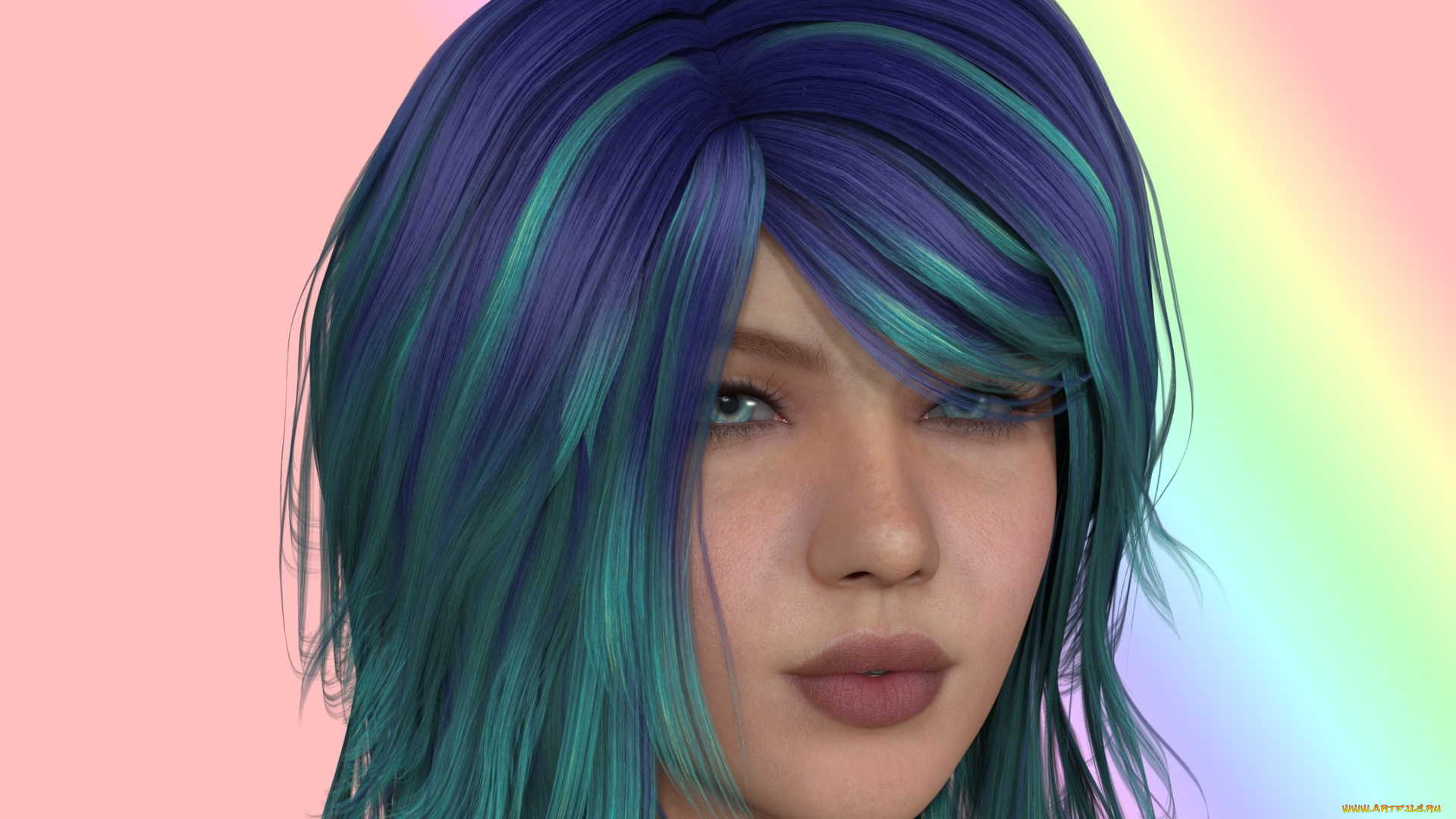 3д, графика, портрет, , portraits, фон, взгляд, девушка