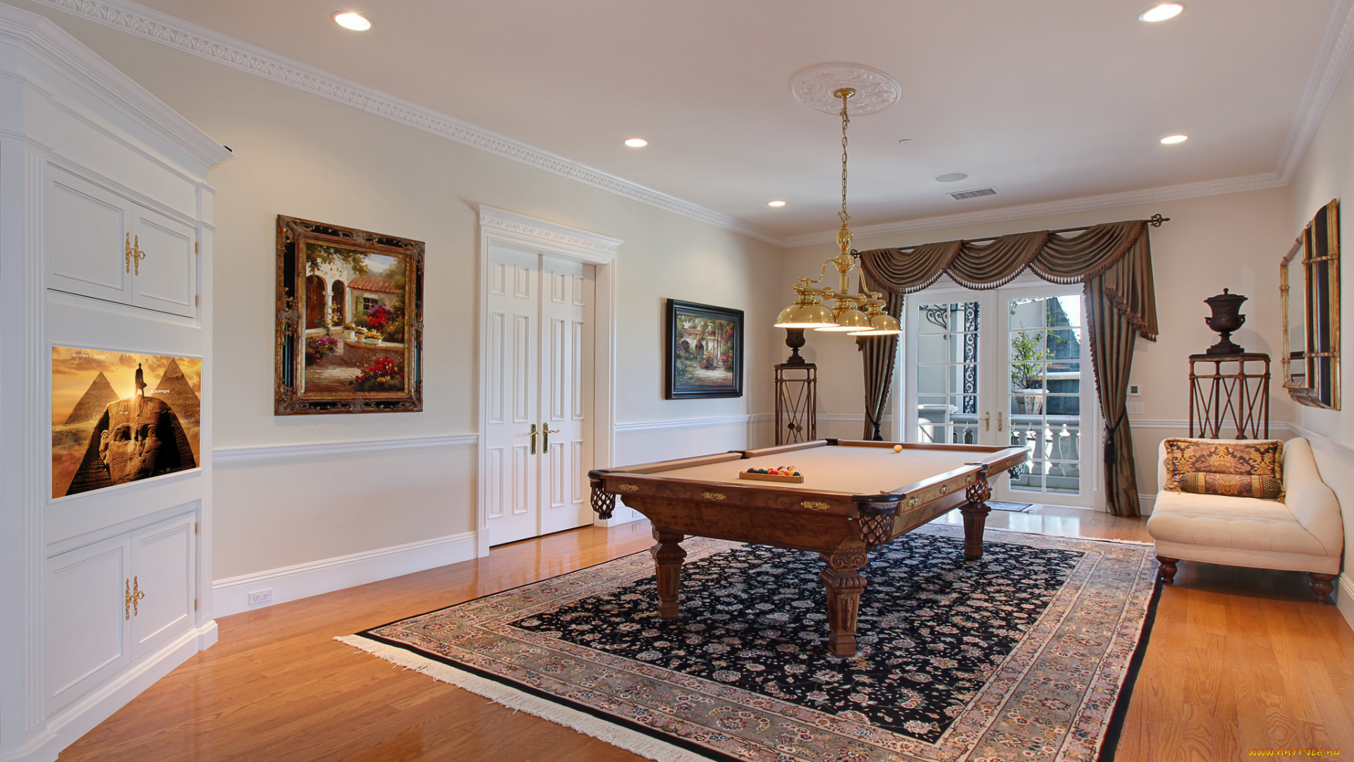 интерьер, бильярдная, стиль, дизайн