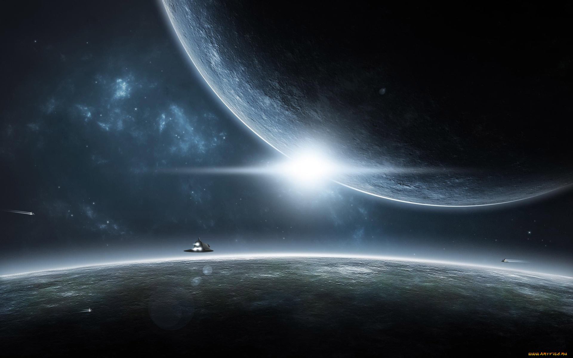 космос, арт, планеты, вселенная, звезды