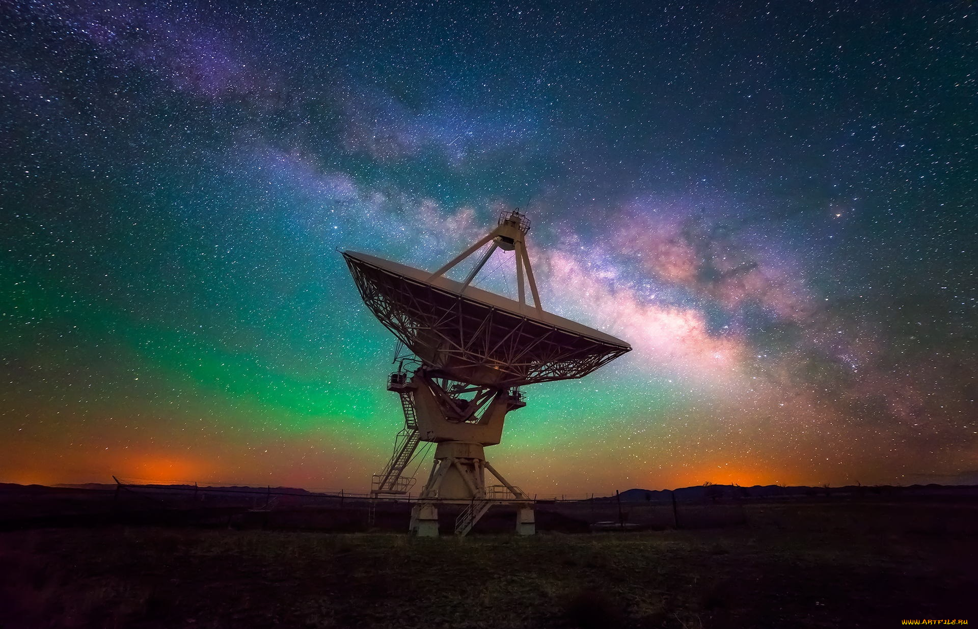 космос, разное, другое, антенна, звезды, мнечный, путь, небо, ночь