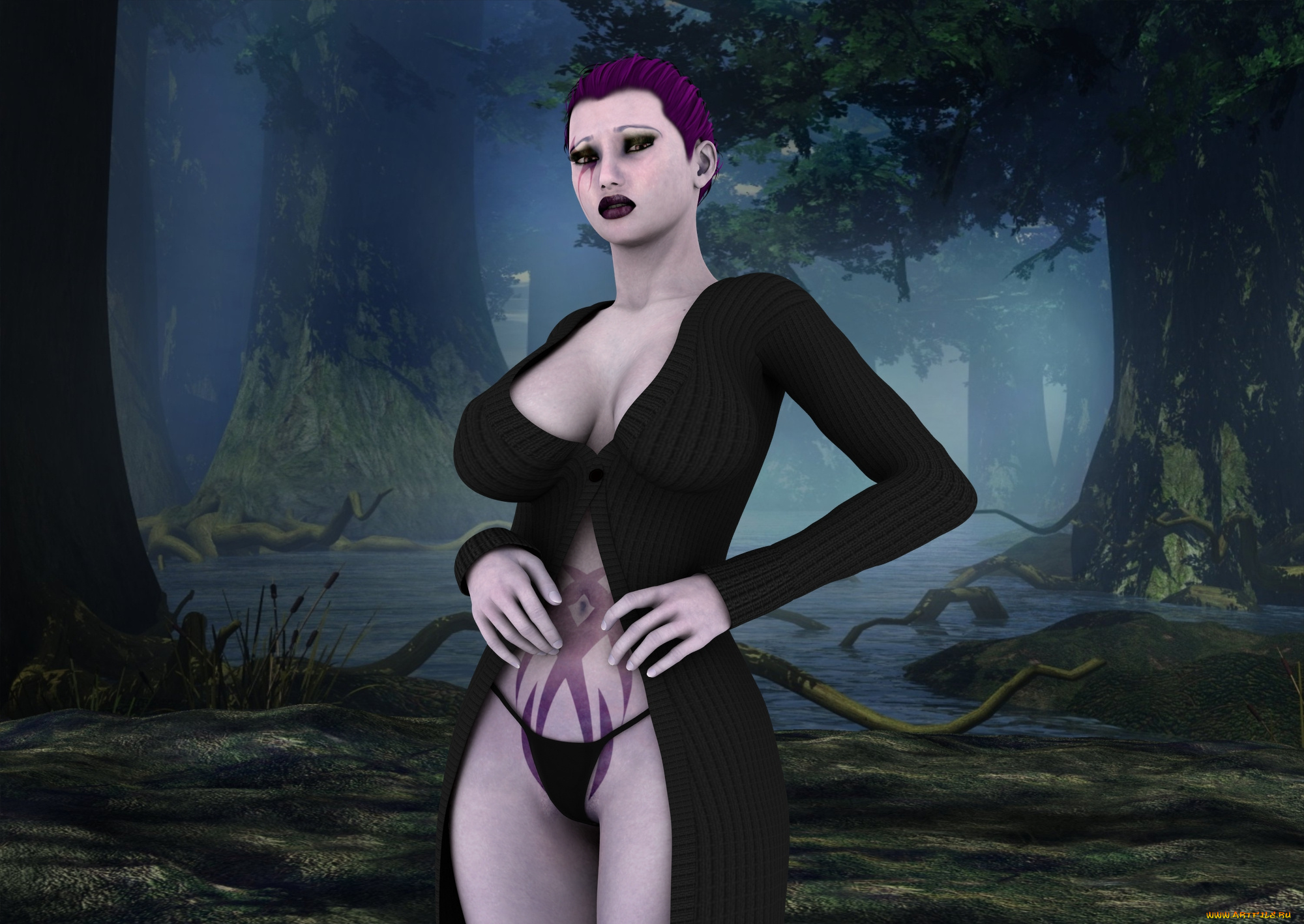 3д, графика, люди, , people, девушка, тату, взгляд