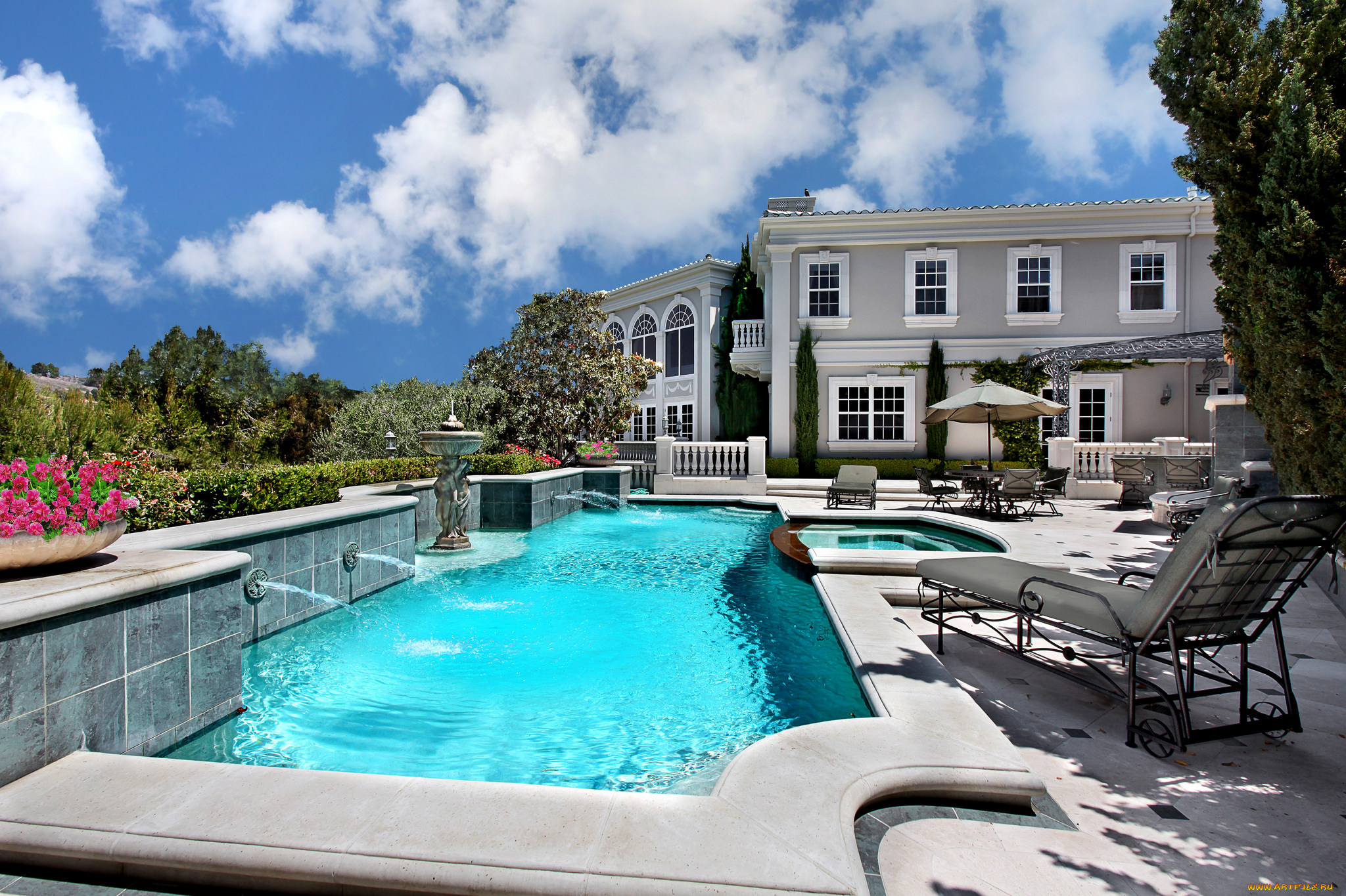 интерьер, бассейны, , открытые, площадки, бассейн, дом, отдых, уют