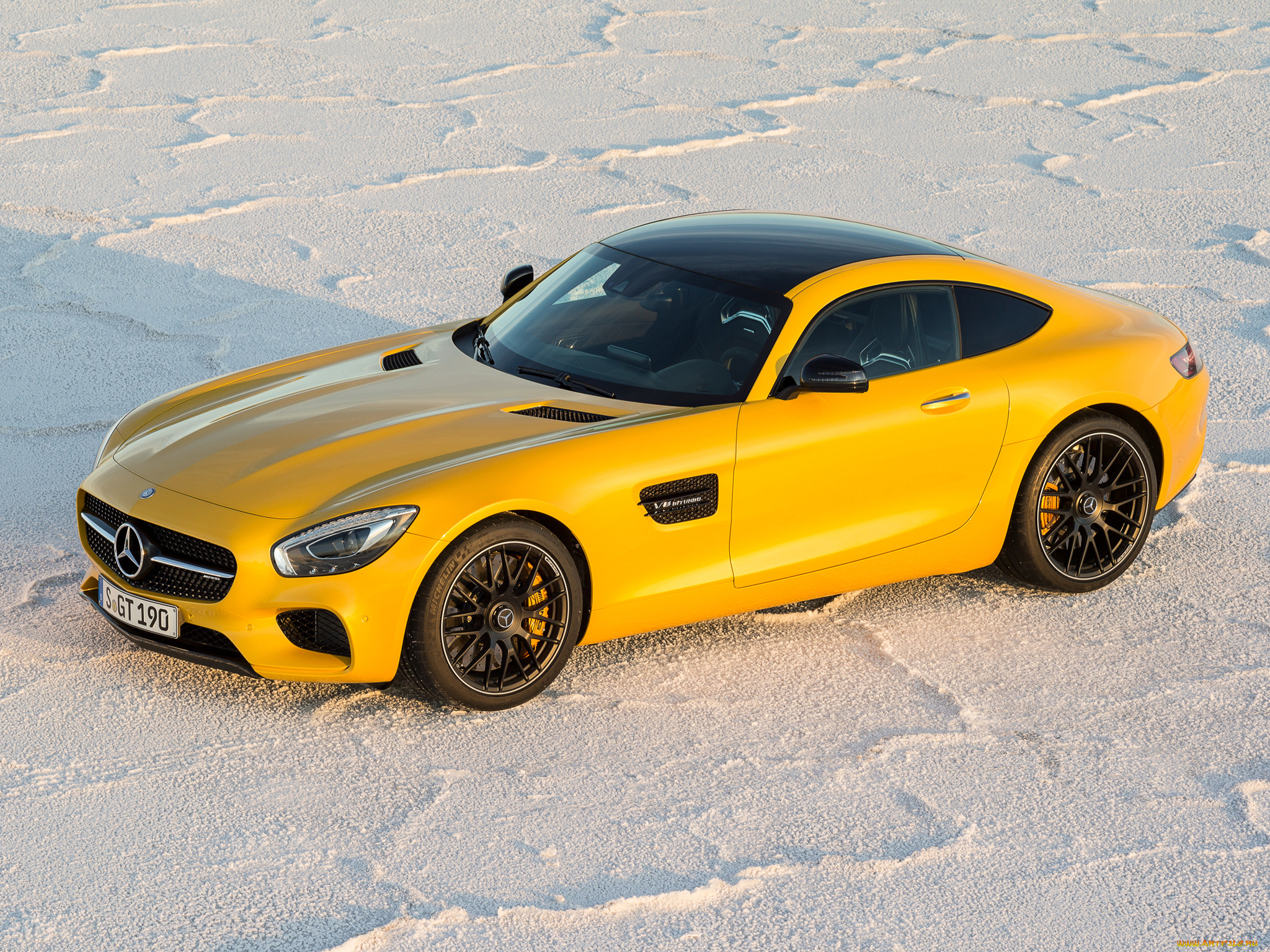 автомобили, mercedes-benz, mercedes-, amg, gt, 2014г, желтый