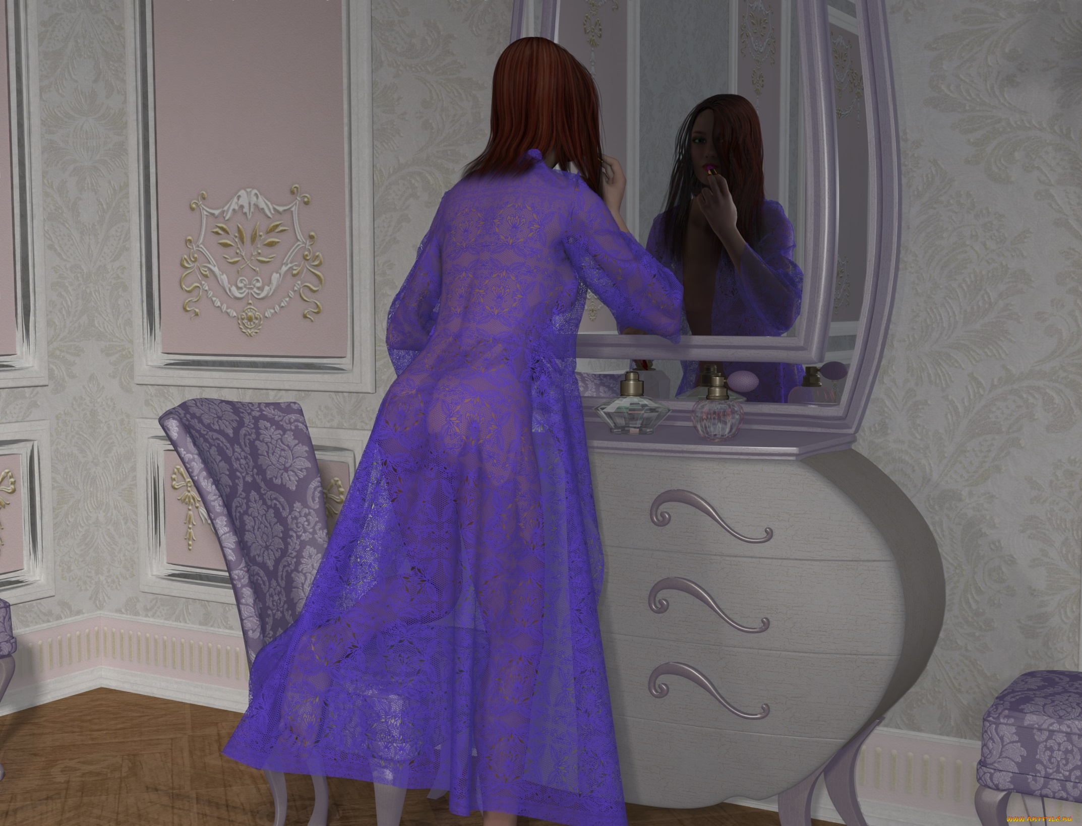 3д, графика, люди, , people, зеркало, взгляд, девушка