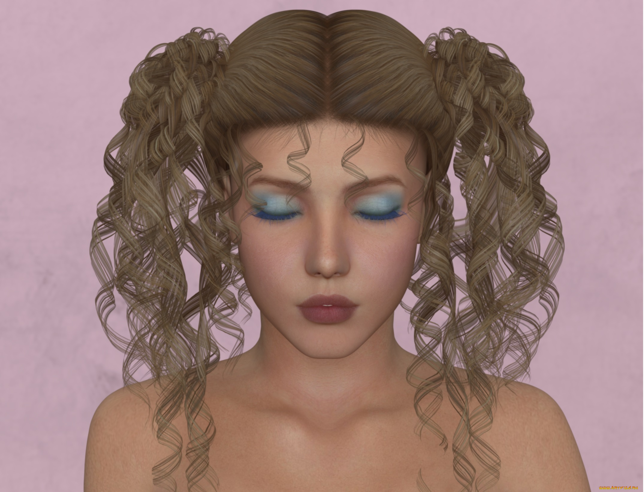 3д, графика, портрет, , portraits, волосы, взгляд, девушка