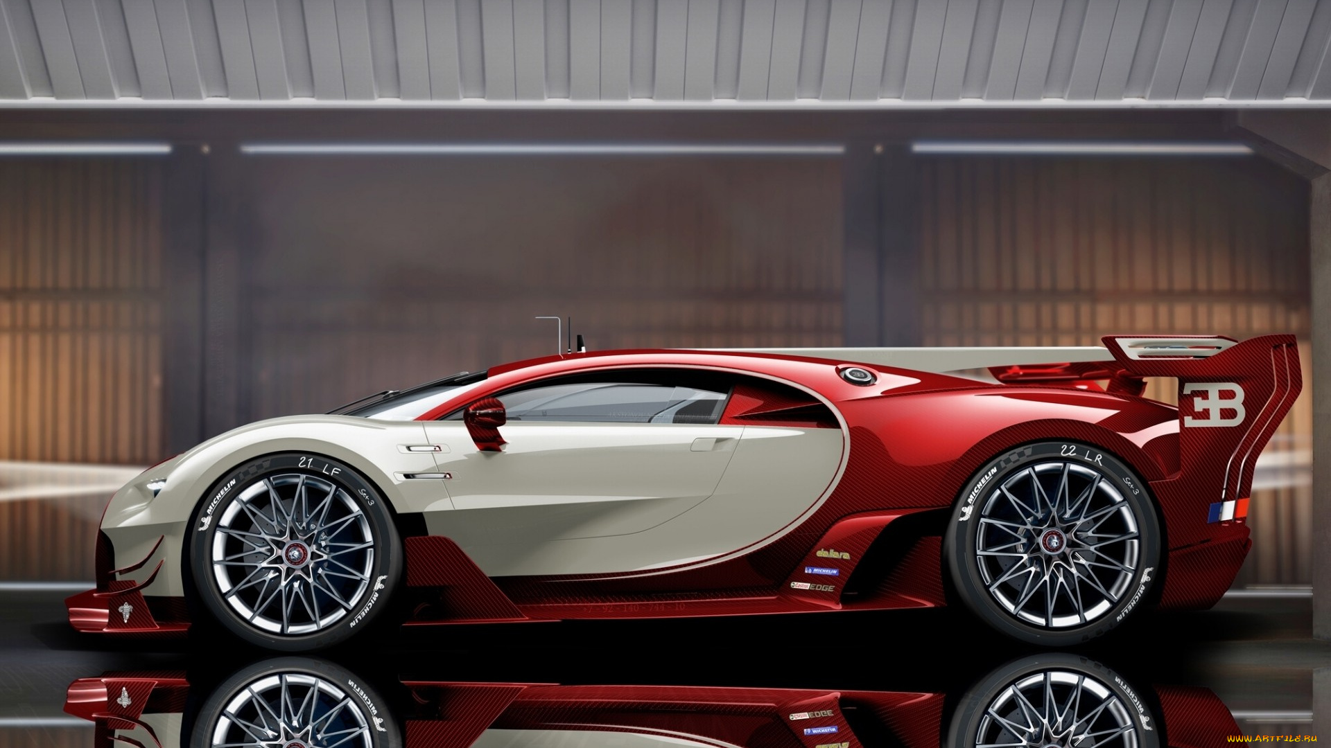 автомобили, 3д, отражение, bugatti, veyron, eb, 16-4, гиперкар, sports, car