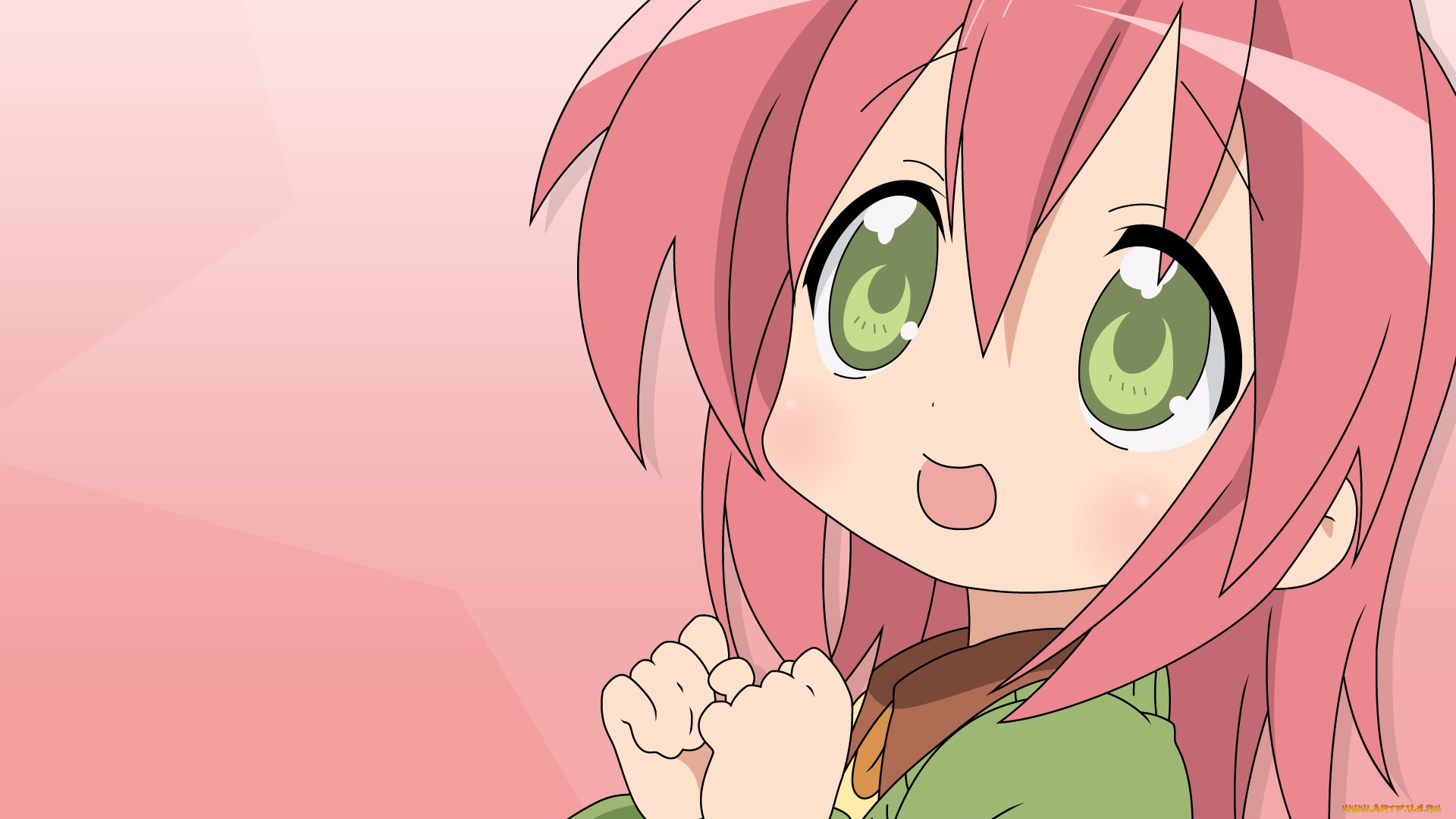 аниме, lucky, star, фон, взгляд, девушка