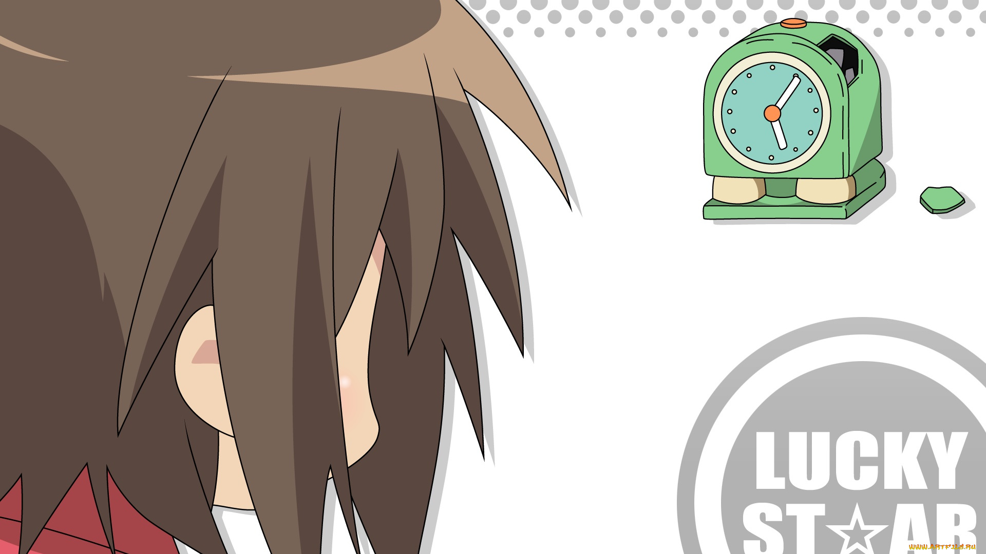 аниме, lucky, star, фон, взгляд, девушка