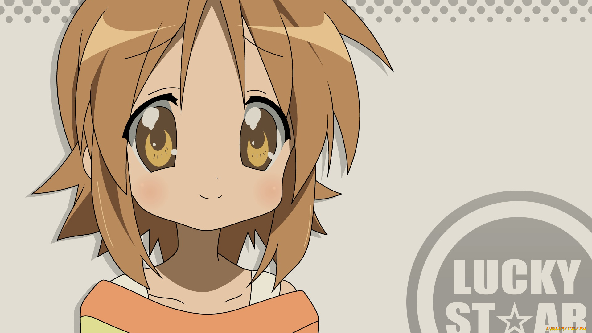 аниме, lucky, star, фон, взгляд, девушка