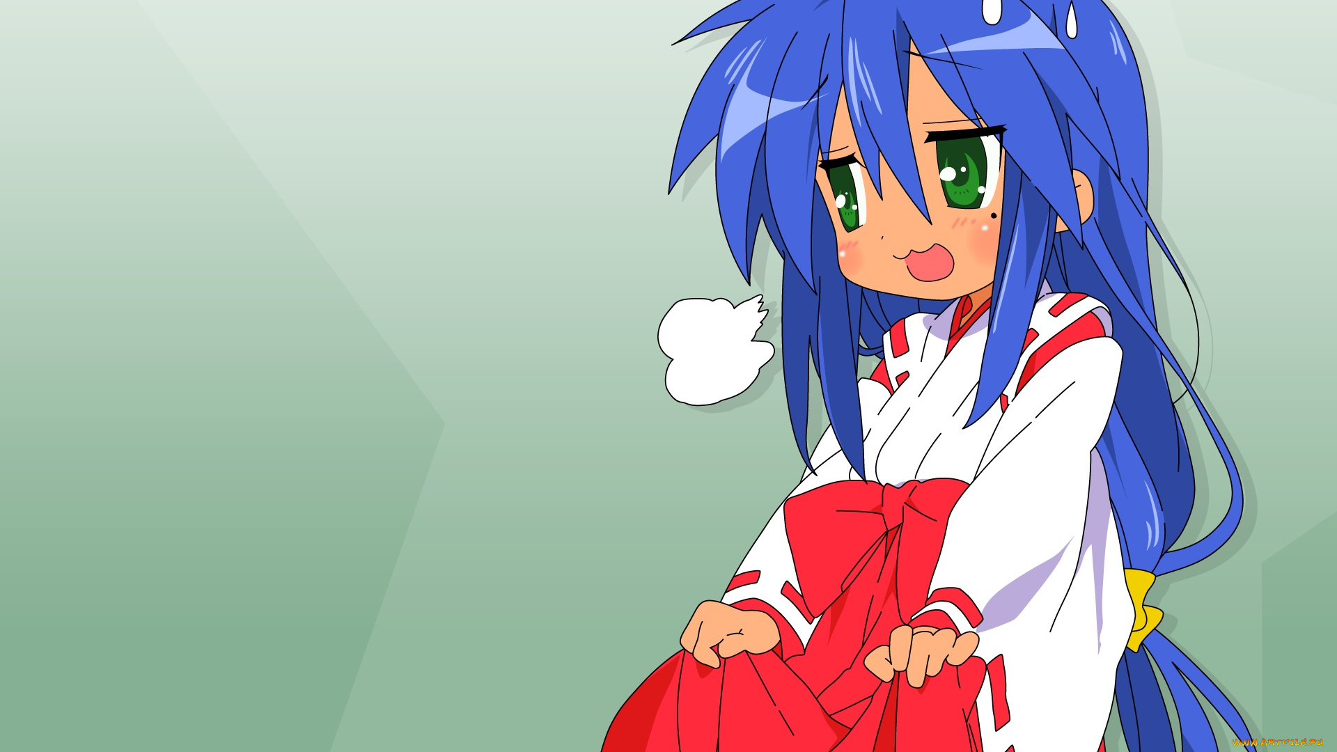 аниме, lucky, star, фон, взгляд, девушка