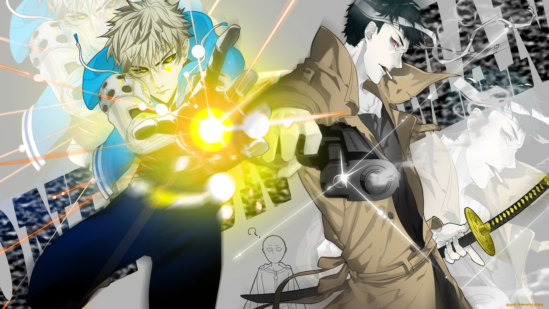 аниме, one, punch, man, парни