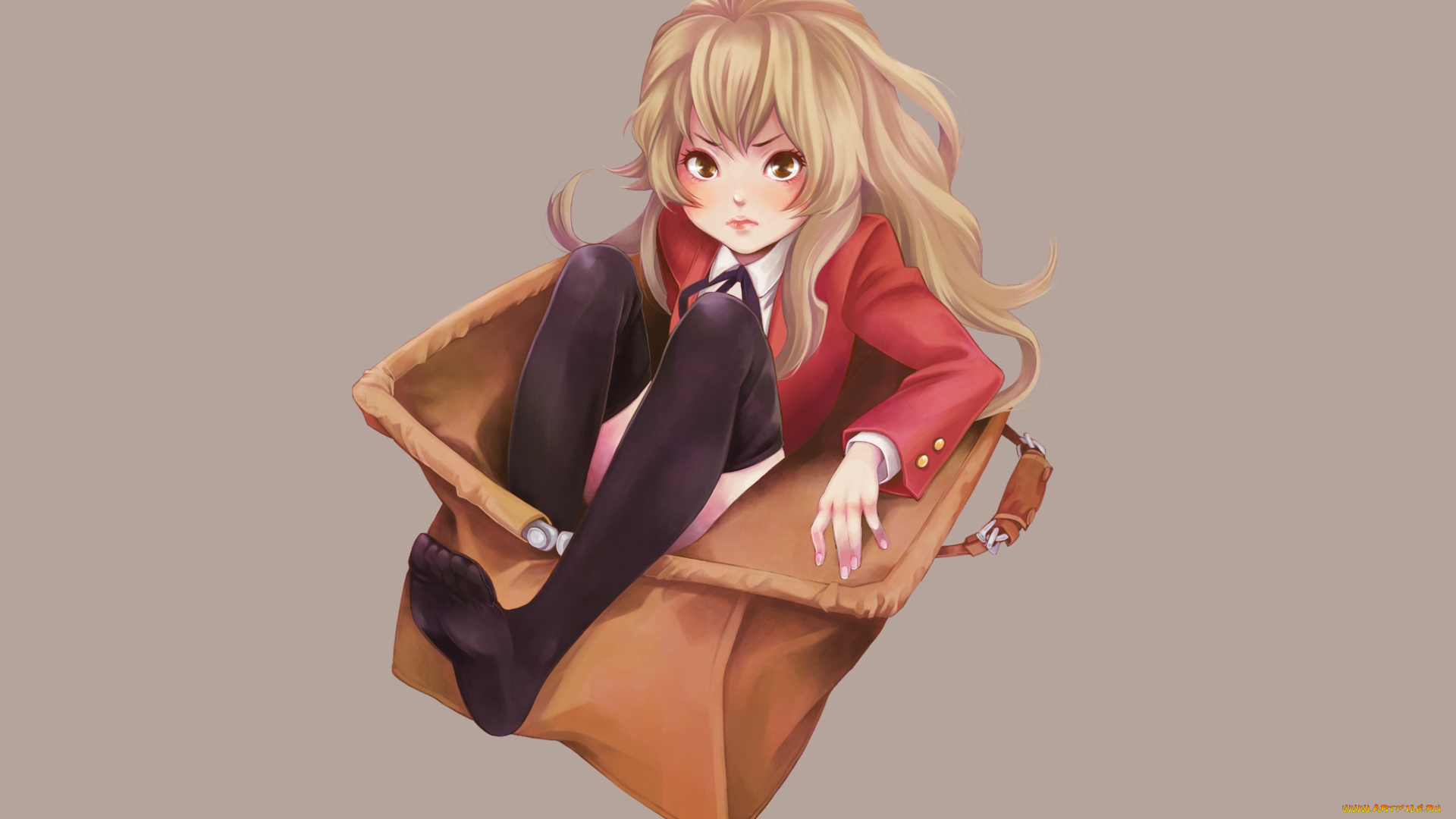 аниме, toradora, фон, взгляд, девушка
