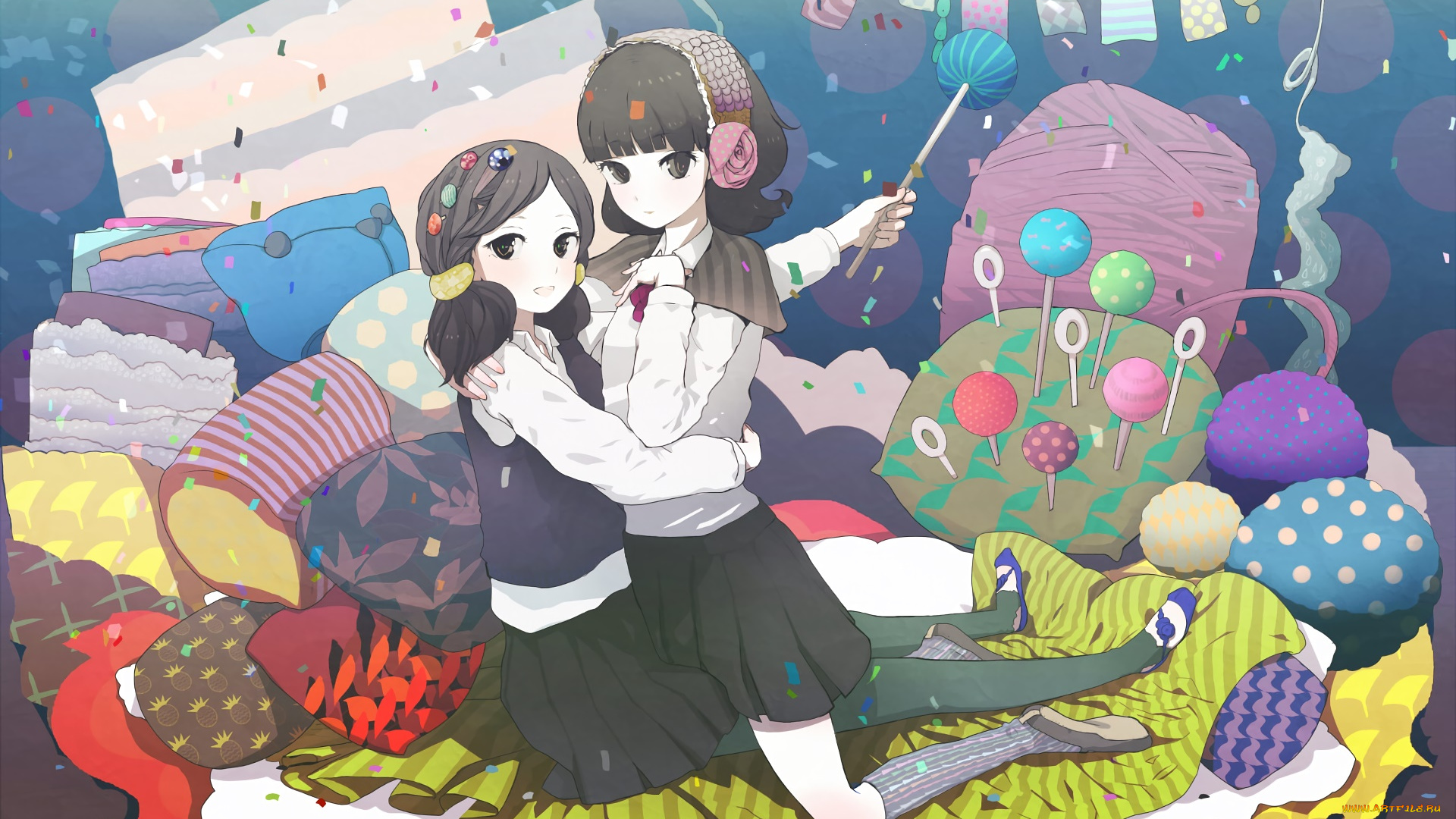 аниме, unknown, , другое, фон, взгляд, девушки