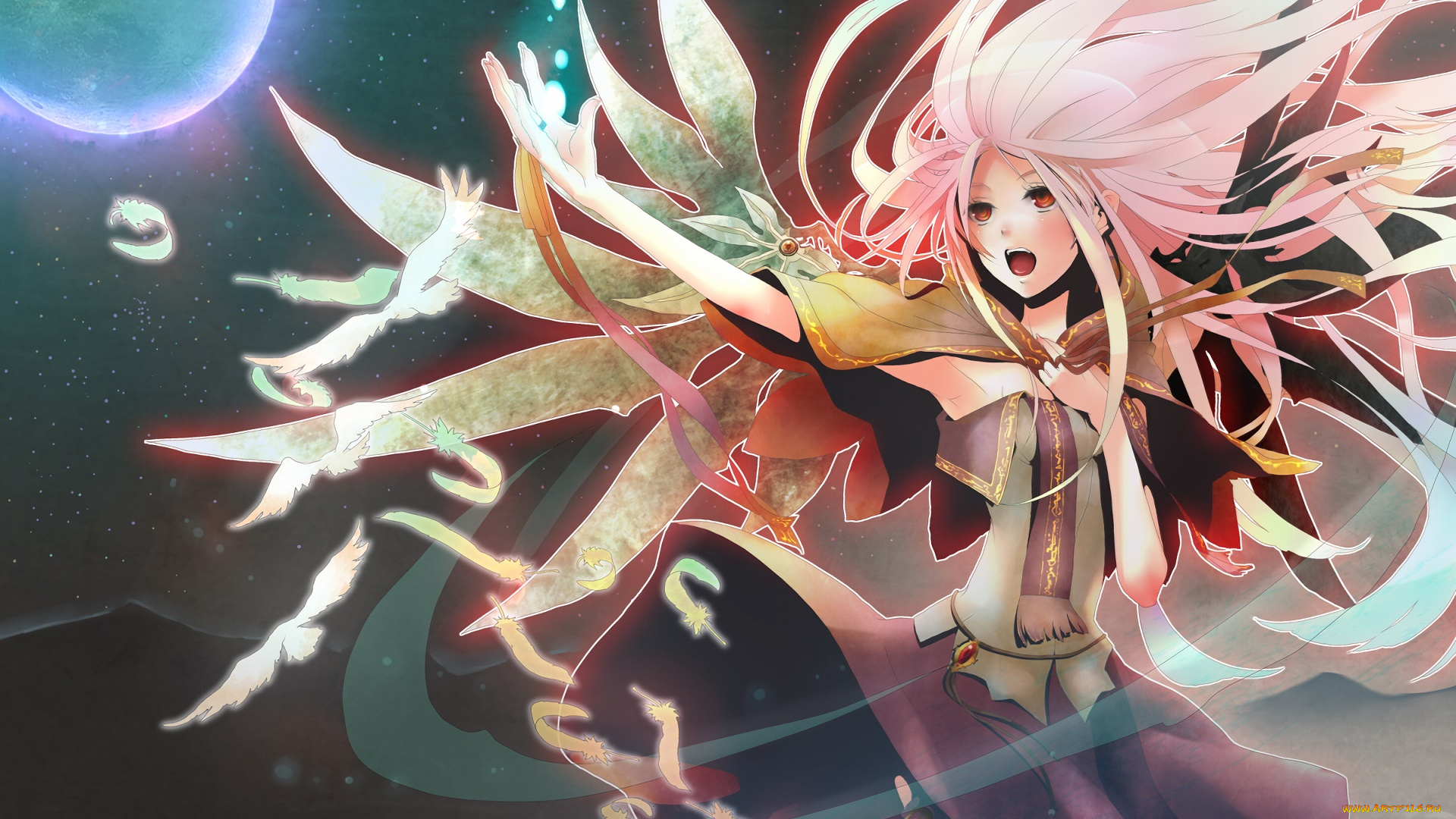 аниме, unknown, , другое, фон, взгляд, девушка