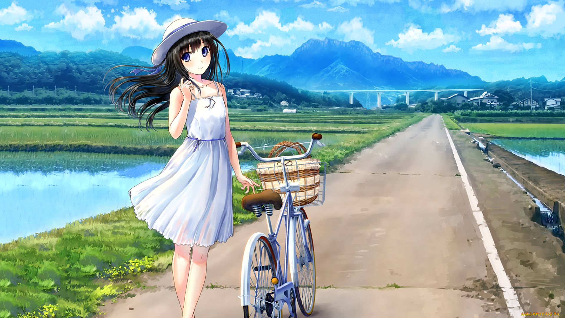 аниме, unknown, , другое, фон, взгляд, девушка