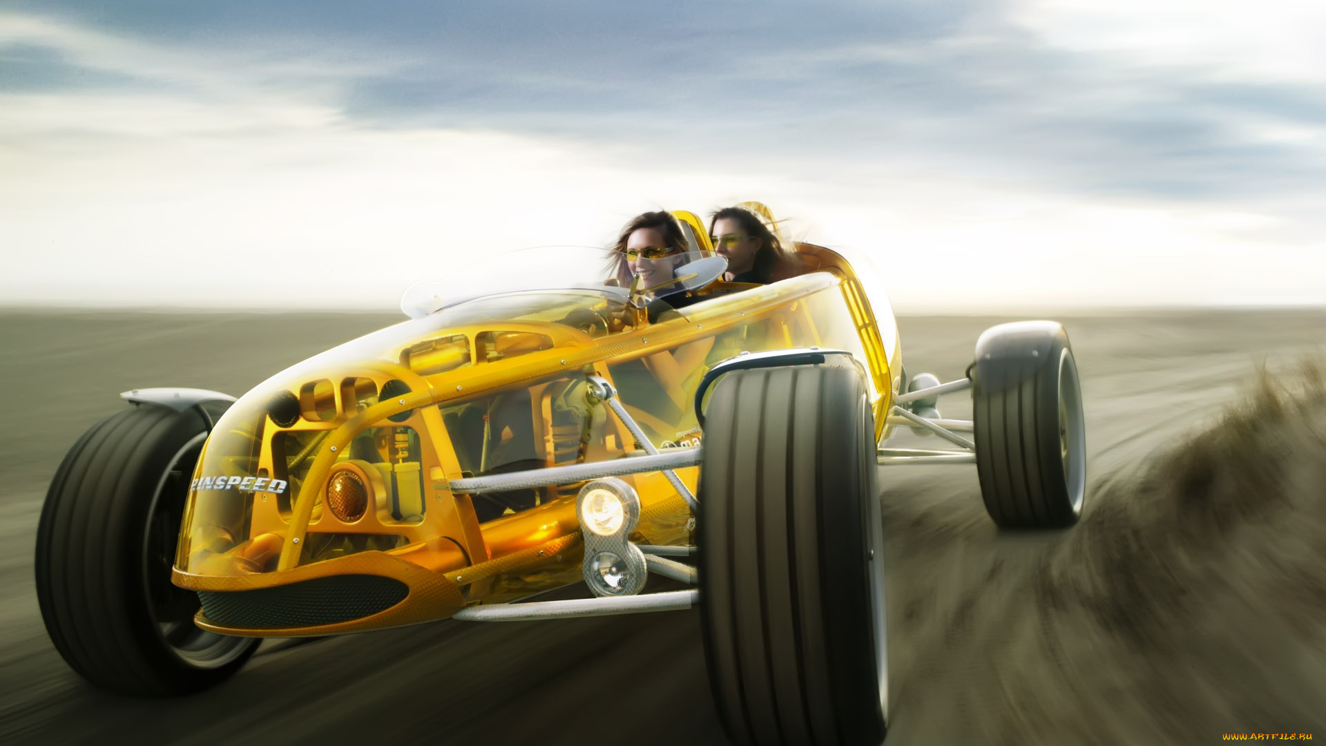 автомобили, rinspeed, скорость, желтый, девушки, концепт