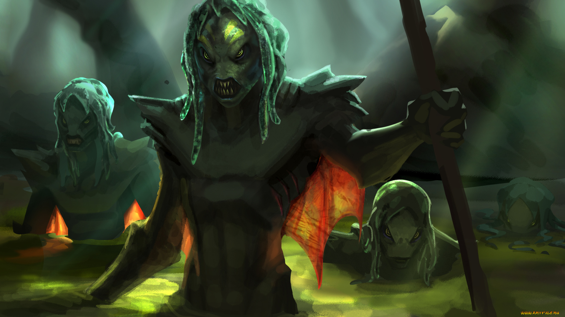 фэнтези, существа, оружие, болото, твари