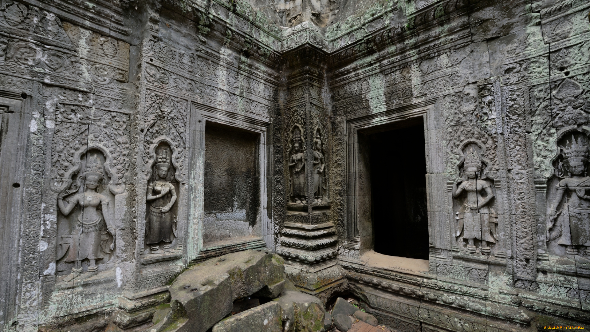 города, -, исторические, , архитектурные, памятники, пейзаж, камбоджа, храм, табу