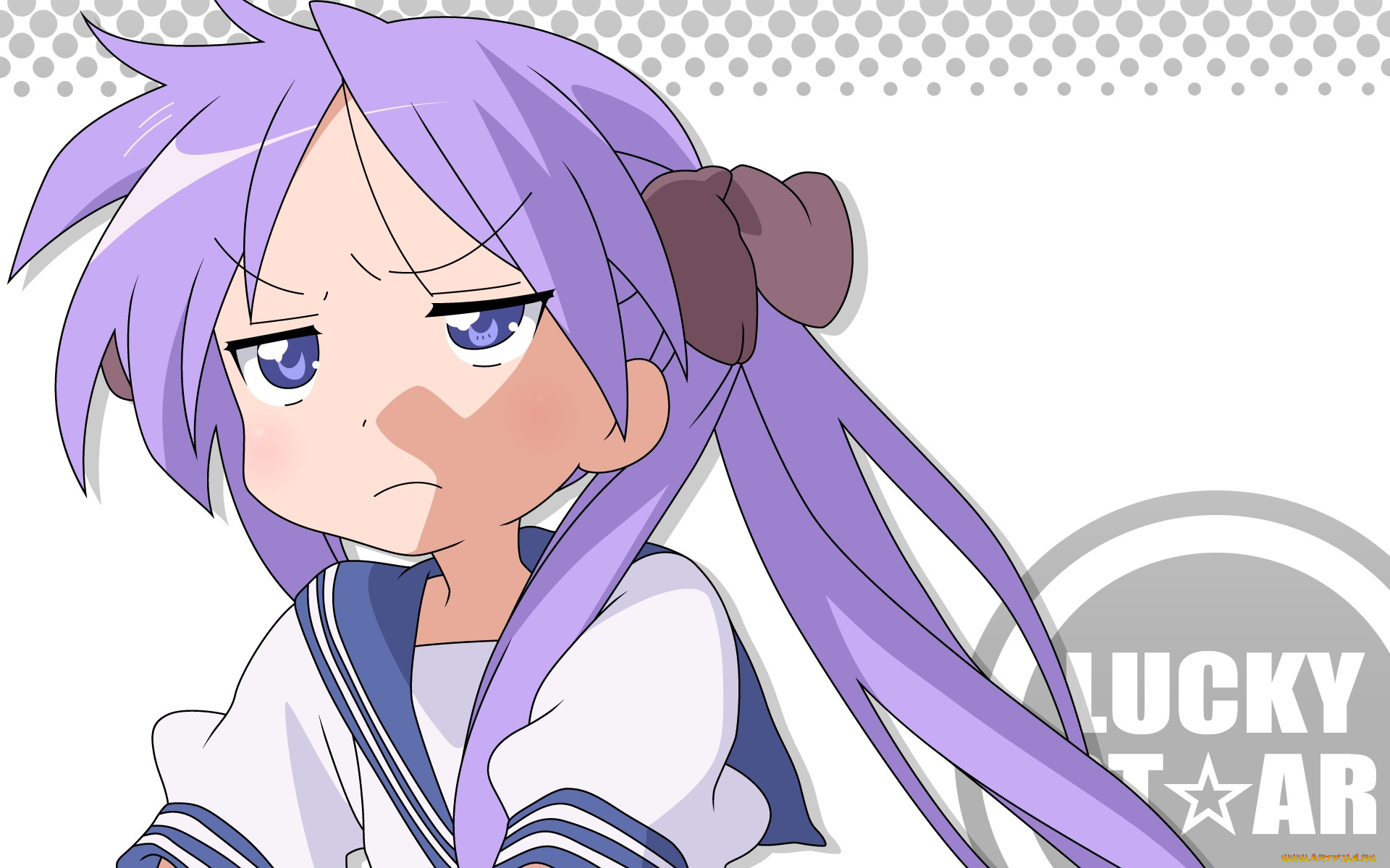 аниме, lucky, star, фон, взгляд, девушка