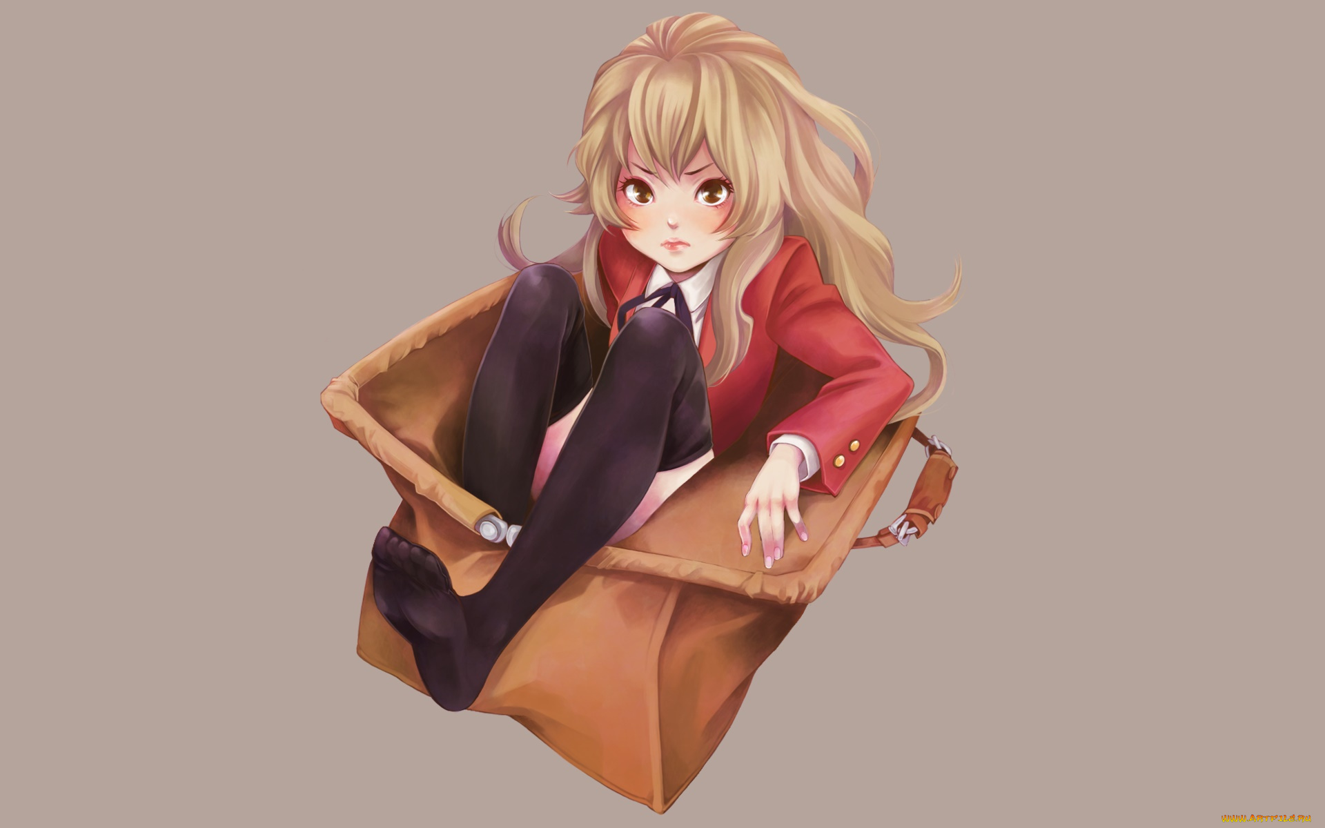 аниме, toradora, фон, взгляд, девушка