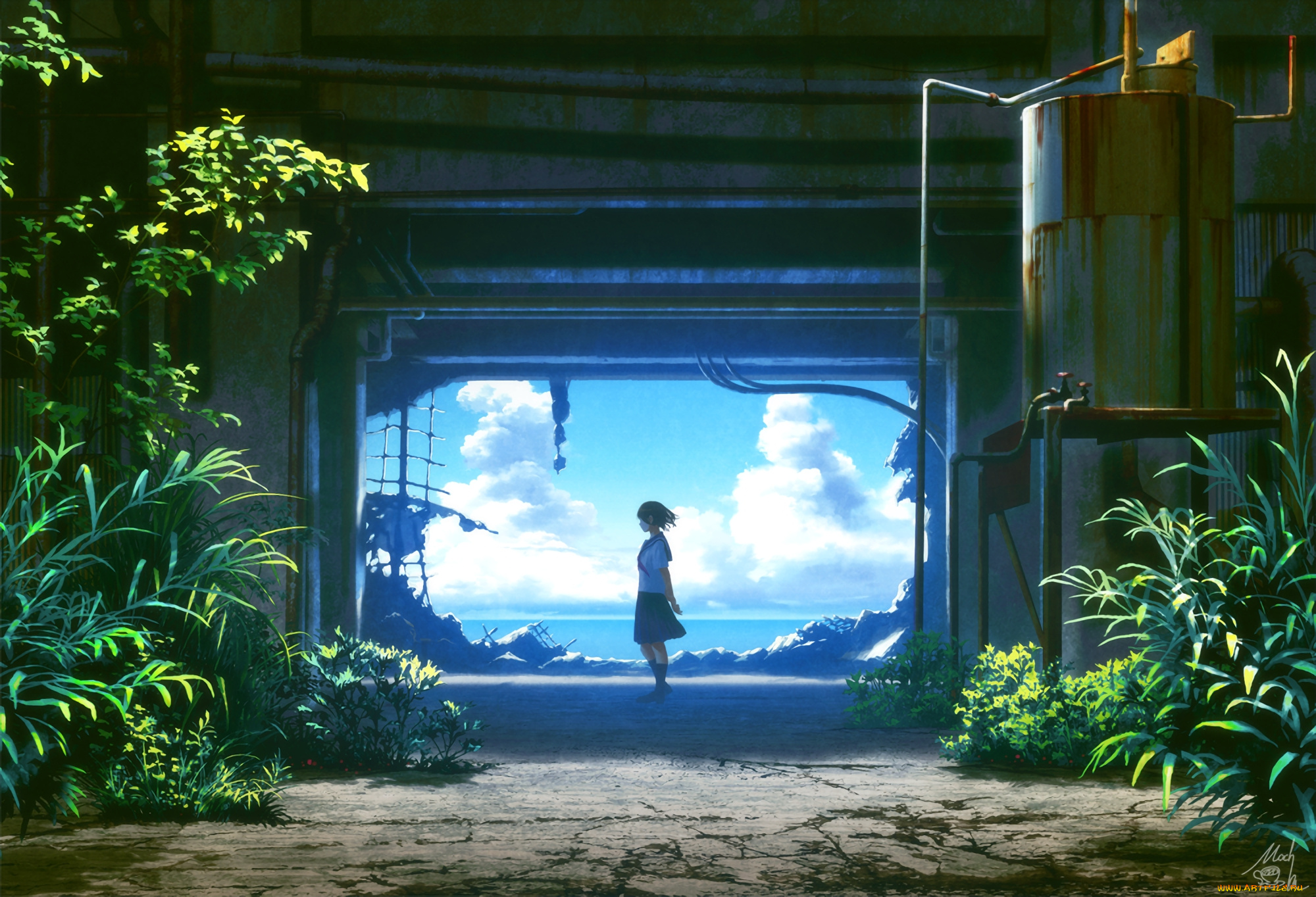 аниме, unknown, , другое, фон, взгляд, девушка