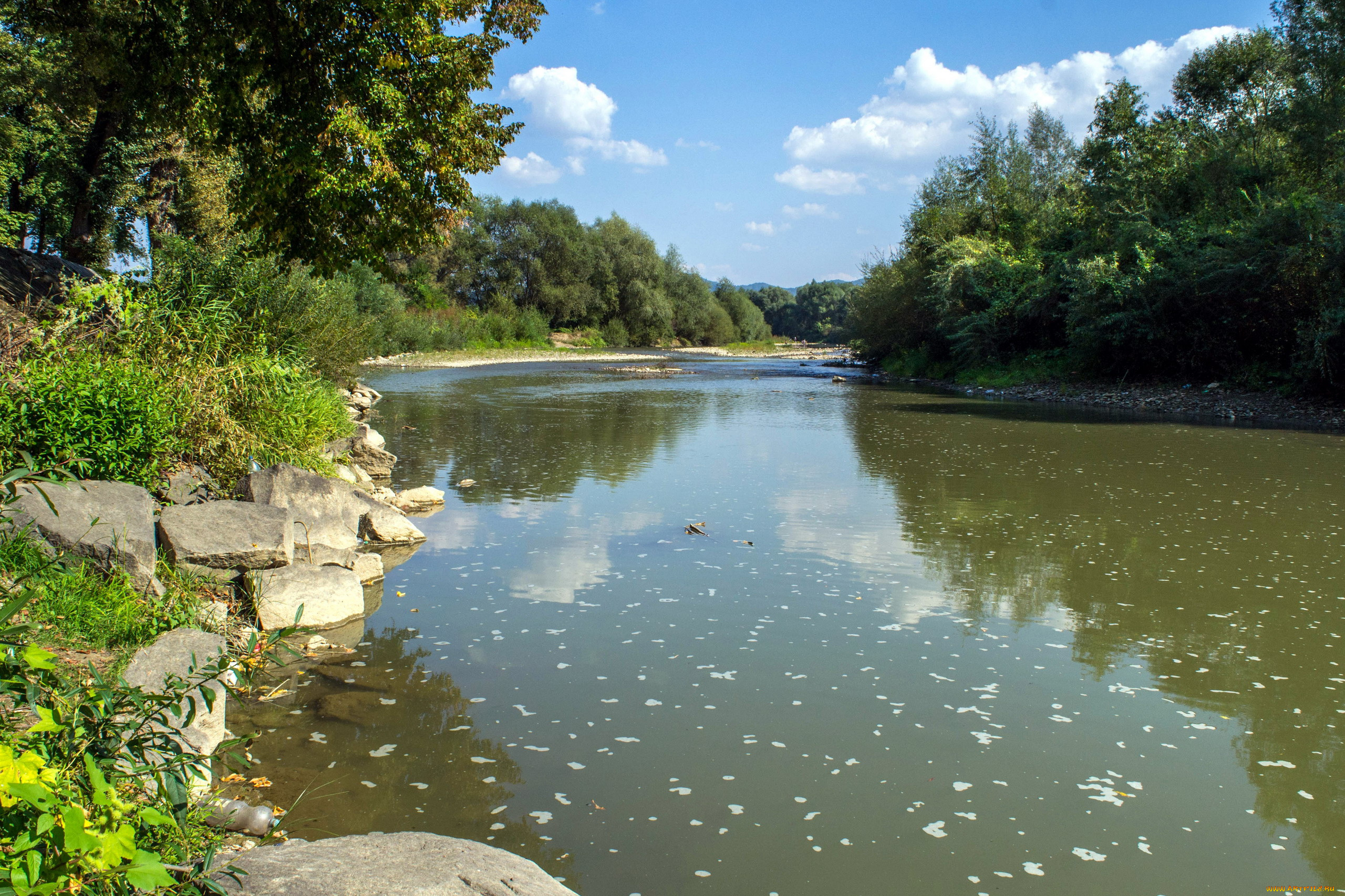 природа, реки, озера, деревья, камни