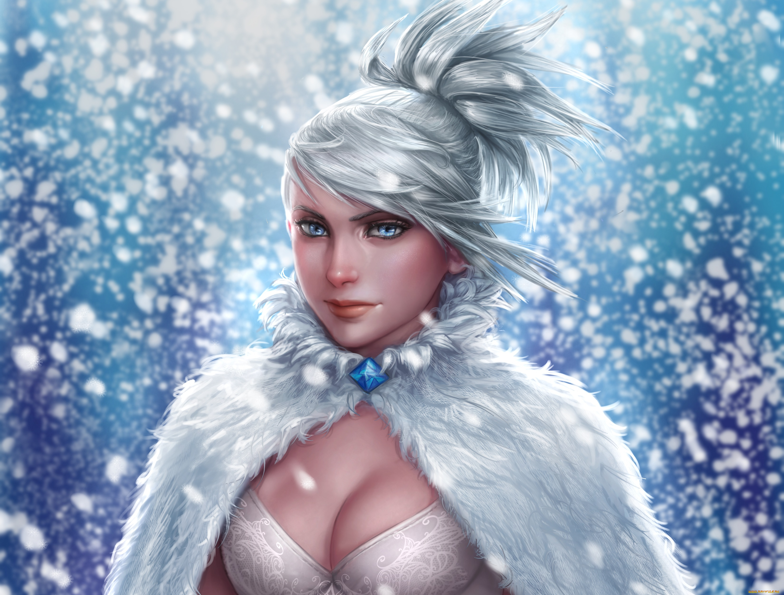 рисованное, люди, взгляд, девушка, фон