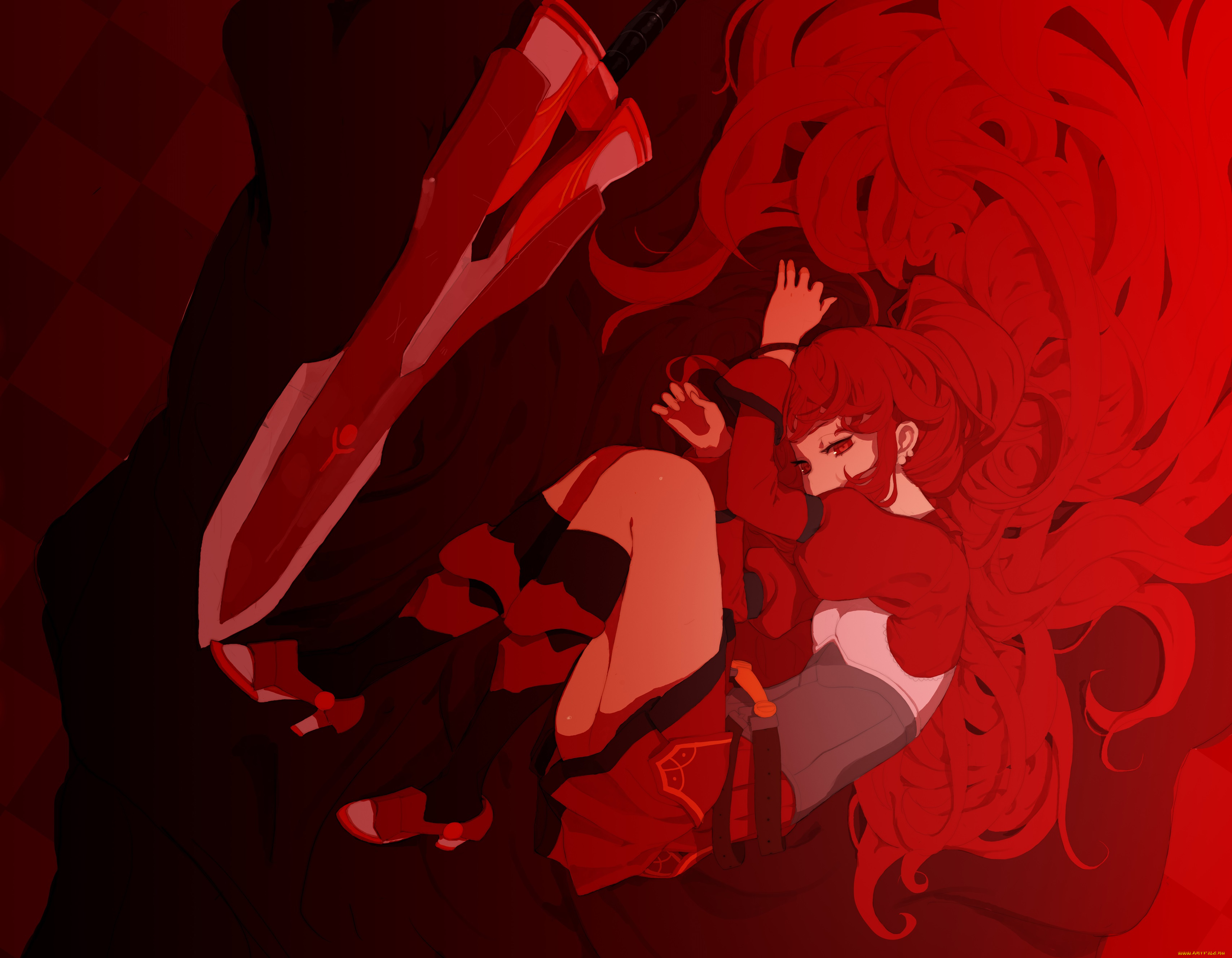 аниме, оружие, , техника, , технологии, девушка