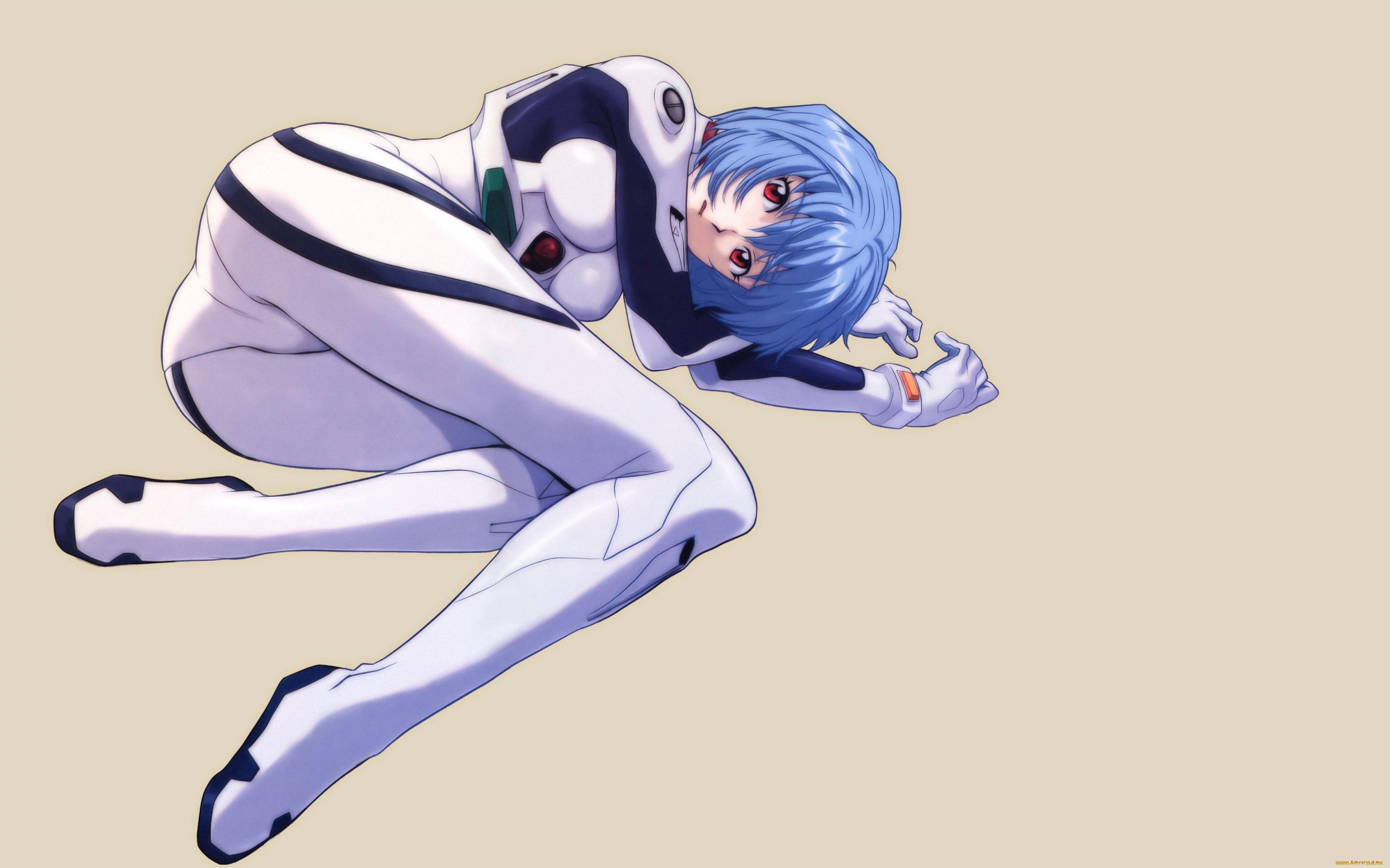 аниме, evangelion, девушка, взгляд, фон