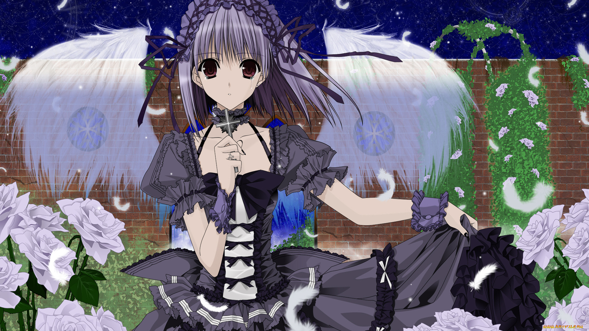 аниме, ангелы, , демоны, девушка