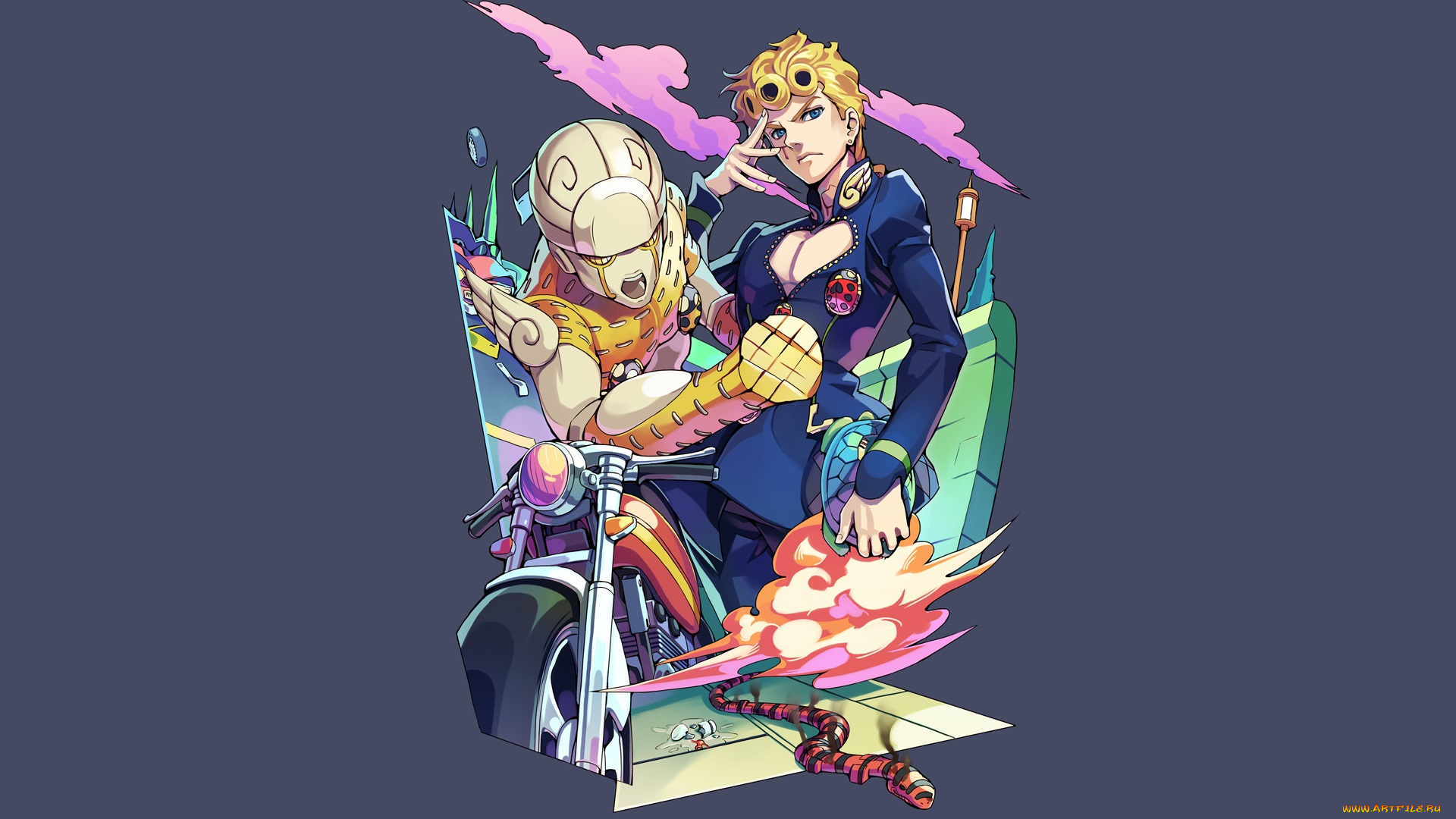 аниме, jojo`s, bizarre, adventure, парень