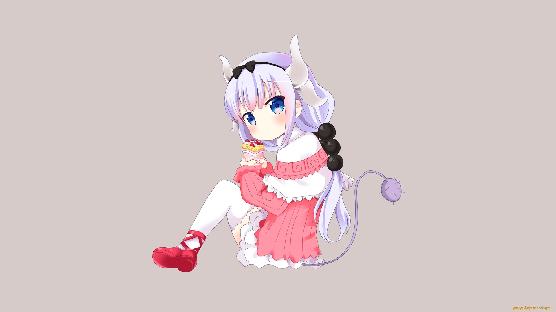 аниме, miss, kobayashi`s, dragon, maid, фон, взгляд, девушка