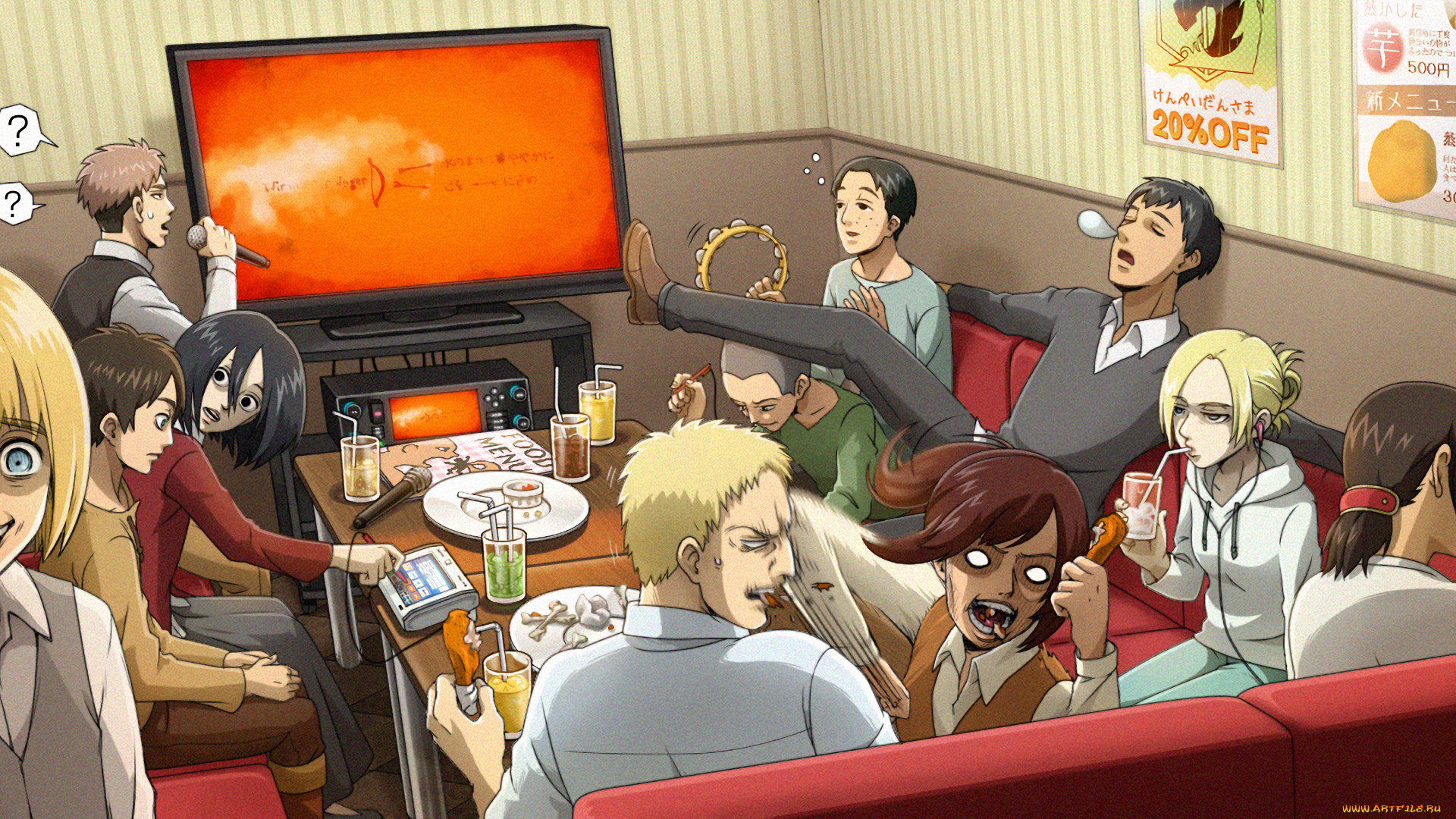 аниме, shingeki, no, kyojin, атака, титанов