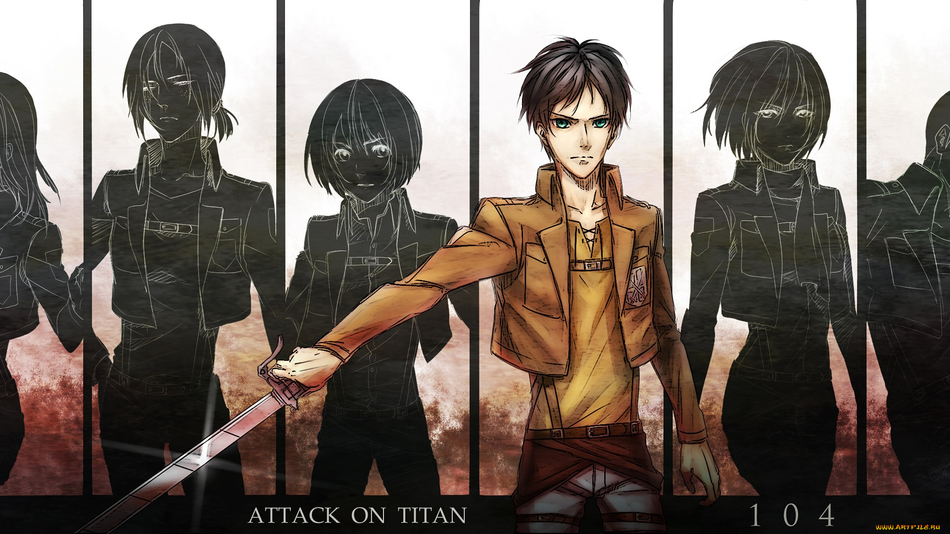 аниме, shingeki, no, kyojin, атака, титанов