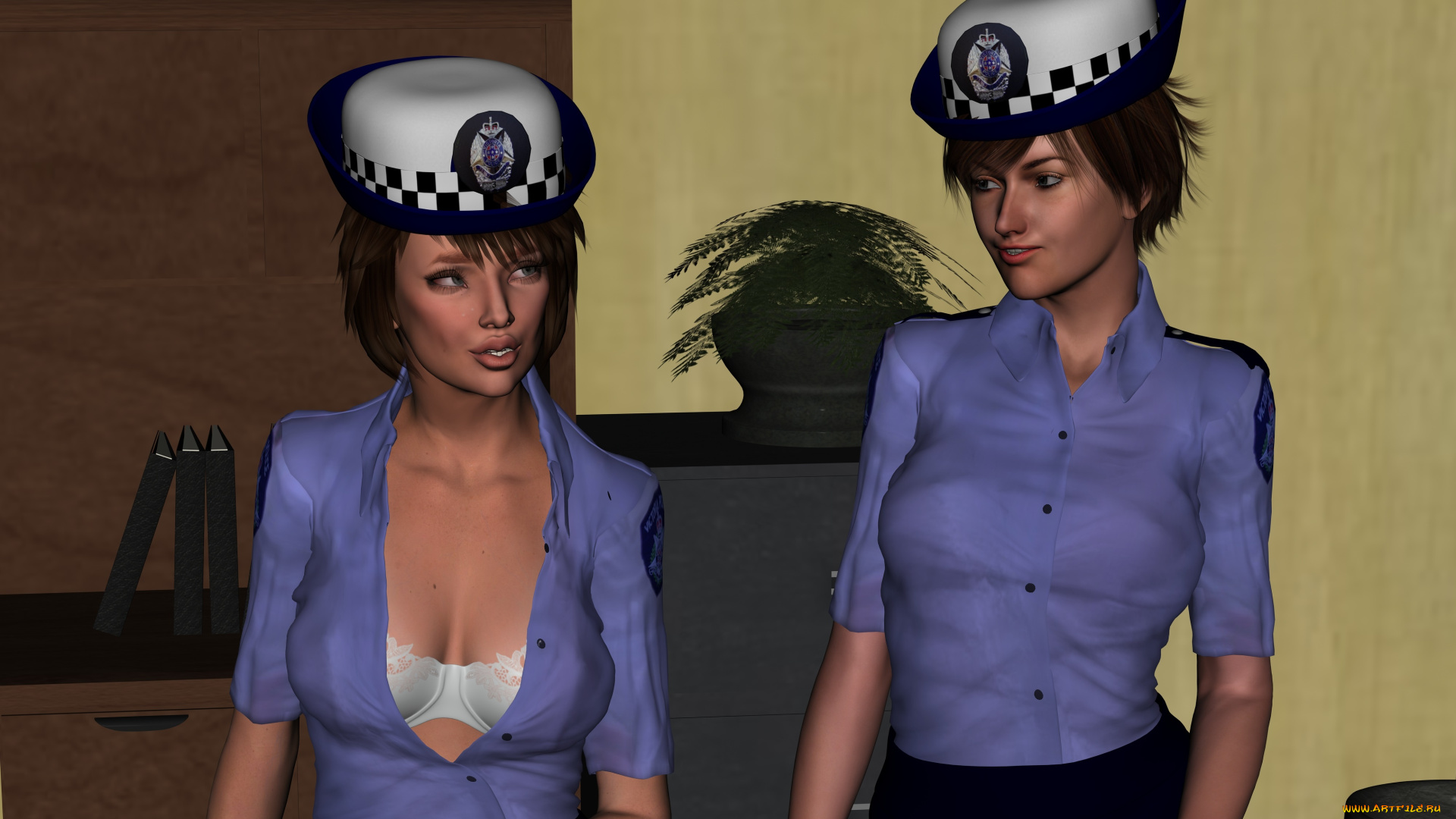 carabinieri, 3д, графика, люди, , people, фон, взгляд, девушки