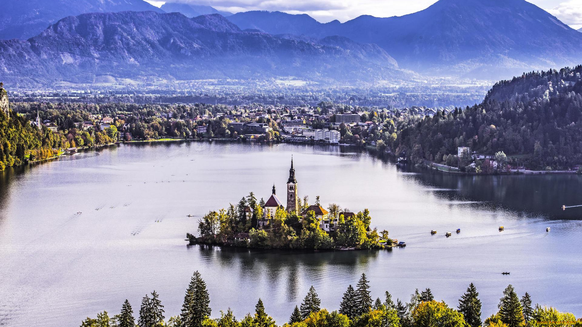 города, блед, , словения, bled, lake, озеро, блед, остров