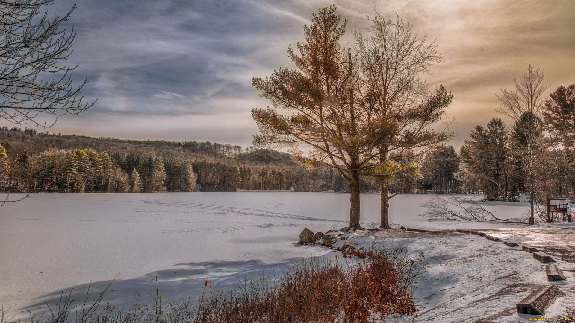 природа, зима, простор