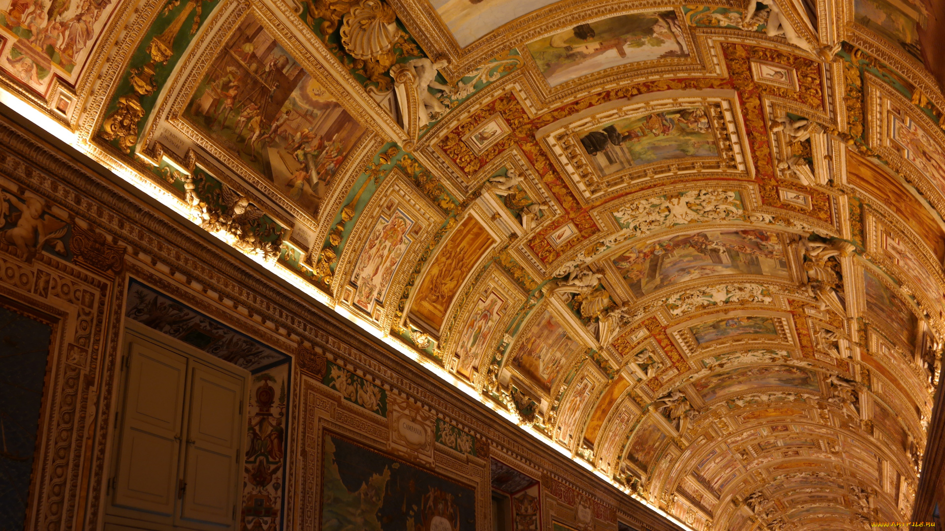 разное, рельефы, , статуи, , музейные, экспонаты, потолок, коридор, галерея, ватикан, музеи, ватикана