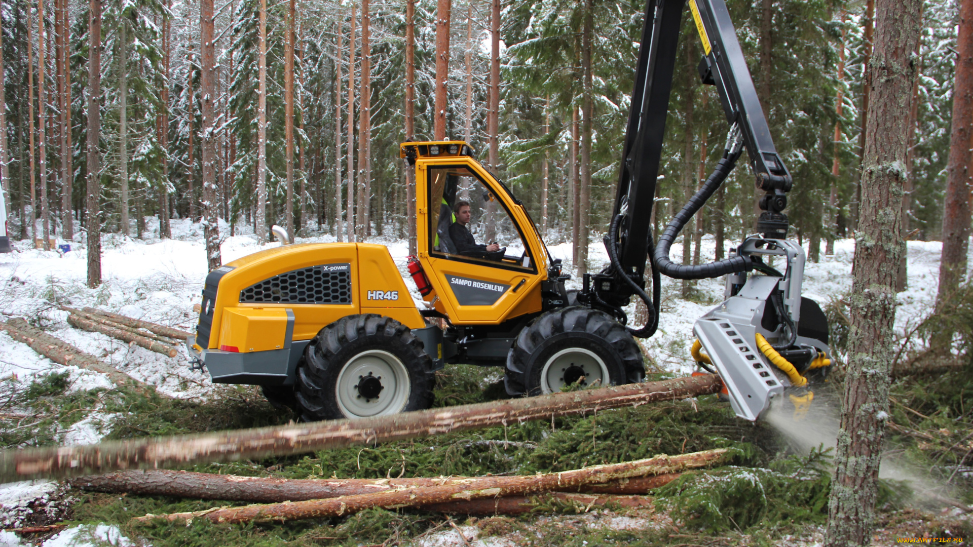 техника, лесоповалочная, техника, sampo