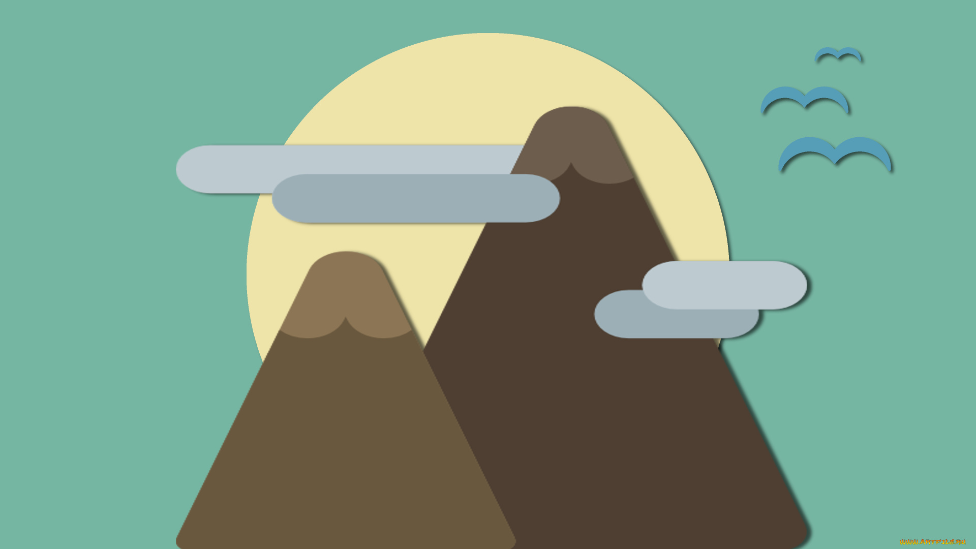 векторная, графика, природа, , nature, фон, горы