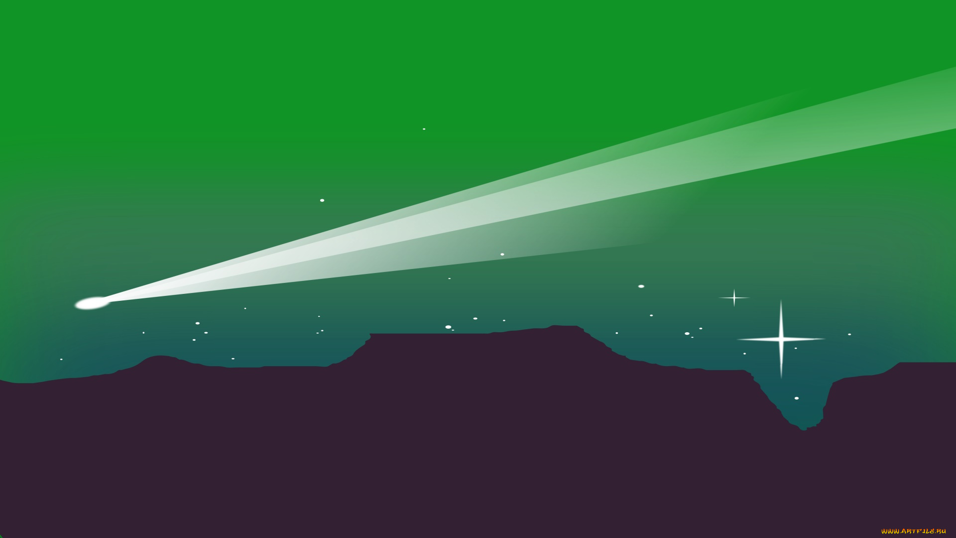 векторная, графика, природа, , nature, небо, ночь, горы