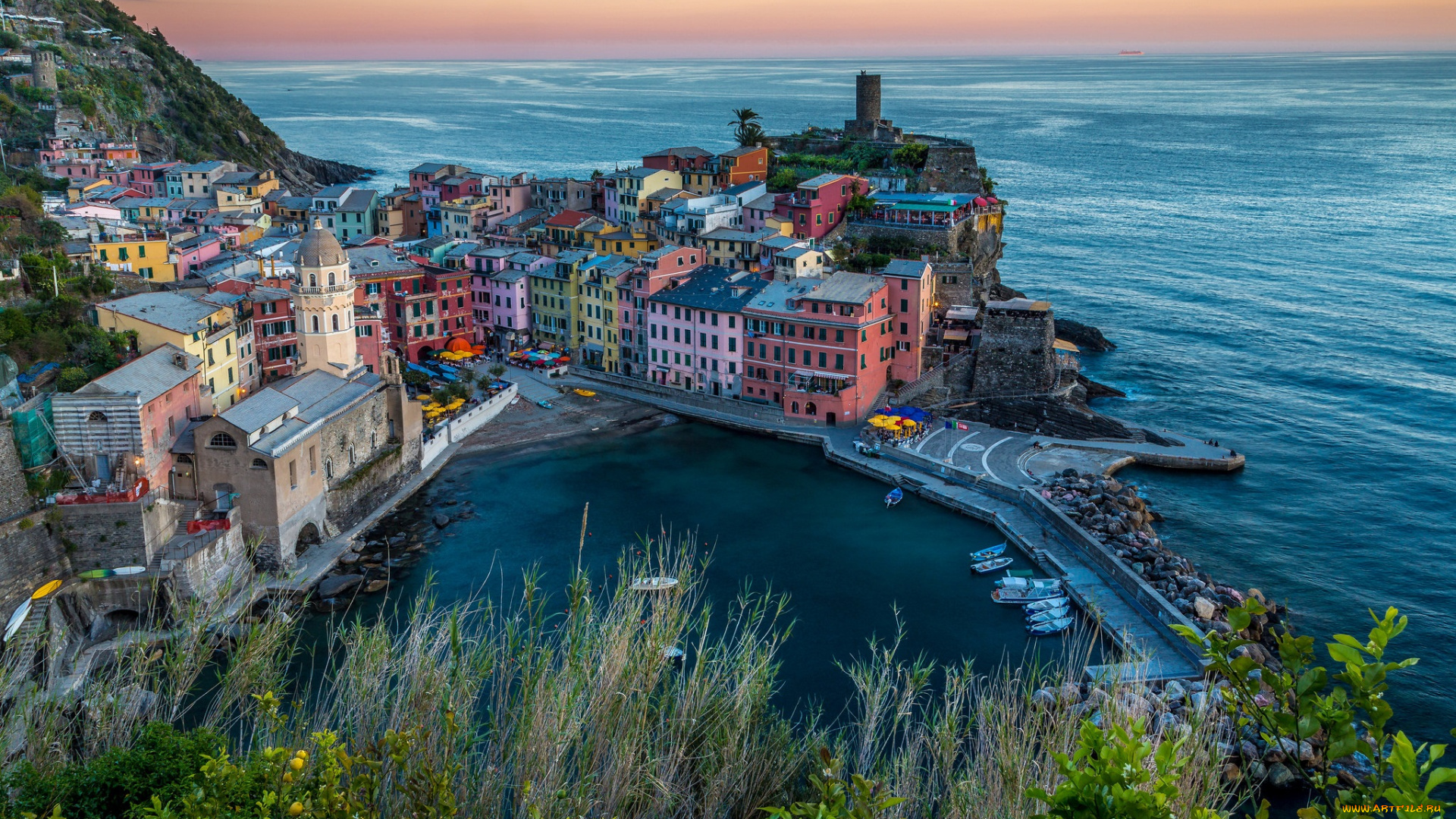 vernazza, города, -, панорамы, побережье